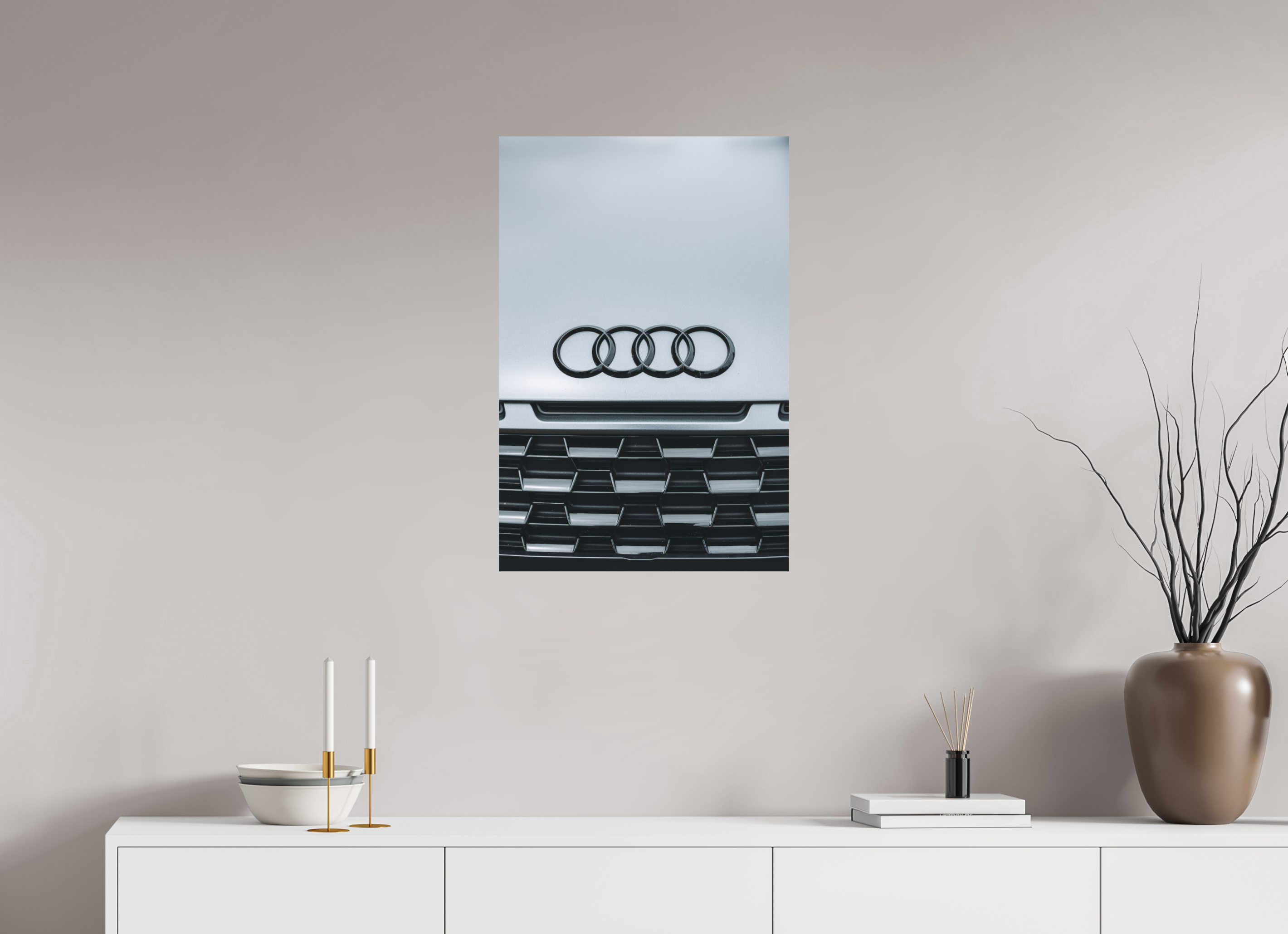 50 x 75 cm, Tirage Fine Art Premium + Audi – Emblème en noir
