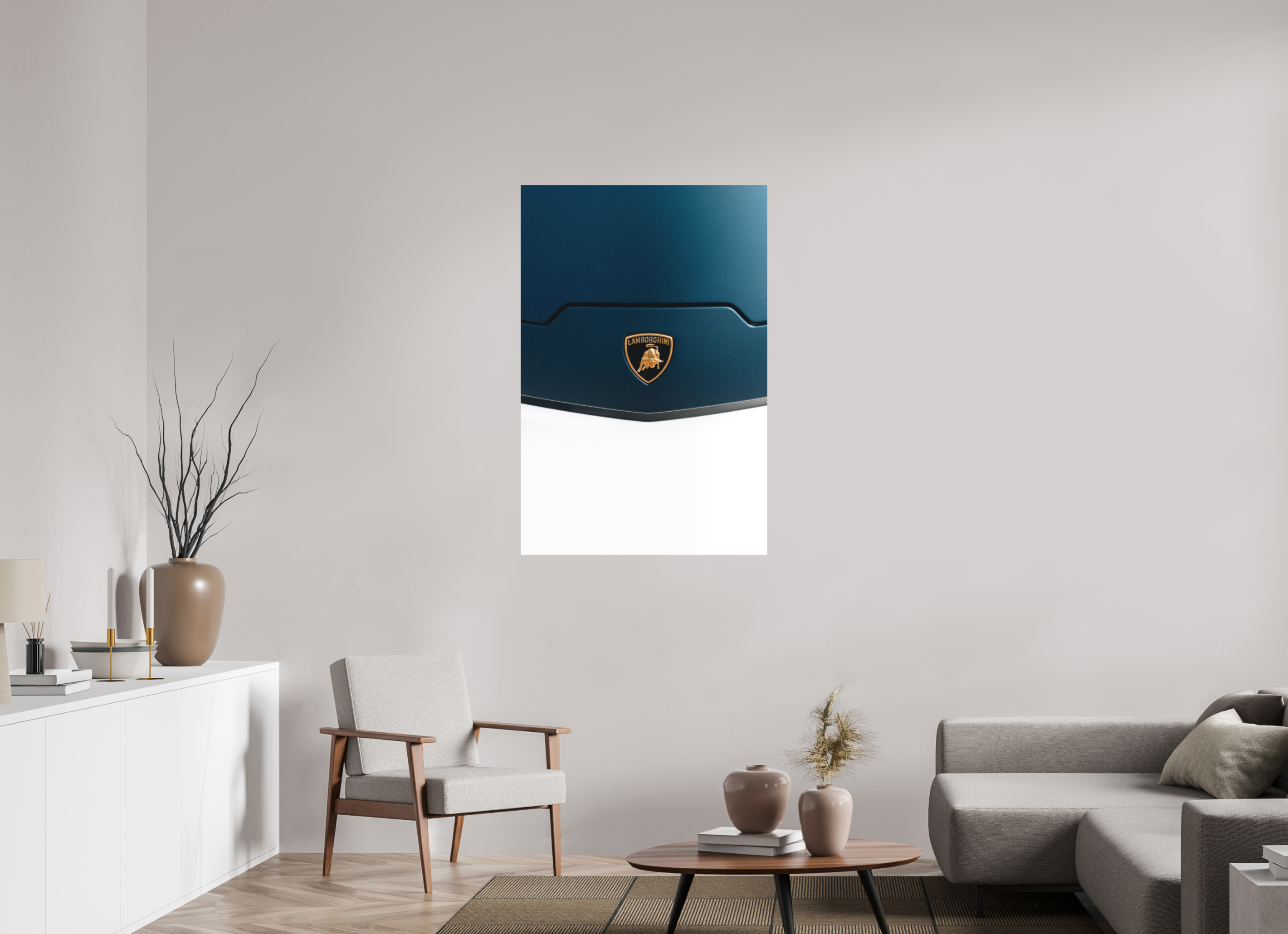 80 x 120 cm, Tirage Fine Art Premium + Lamborghini Temerario – Élégance et puissance en bleu