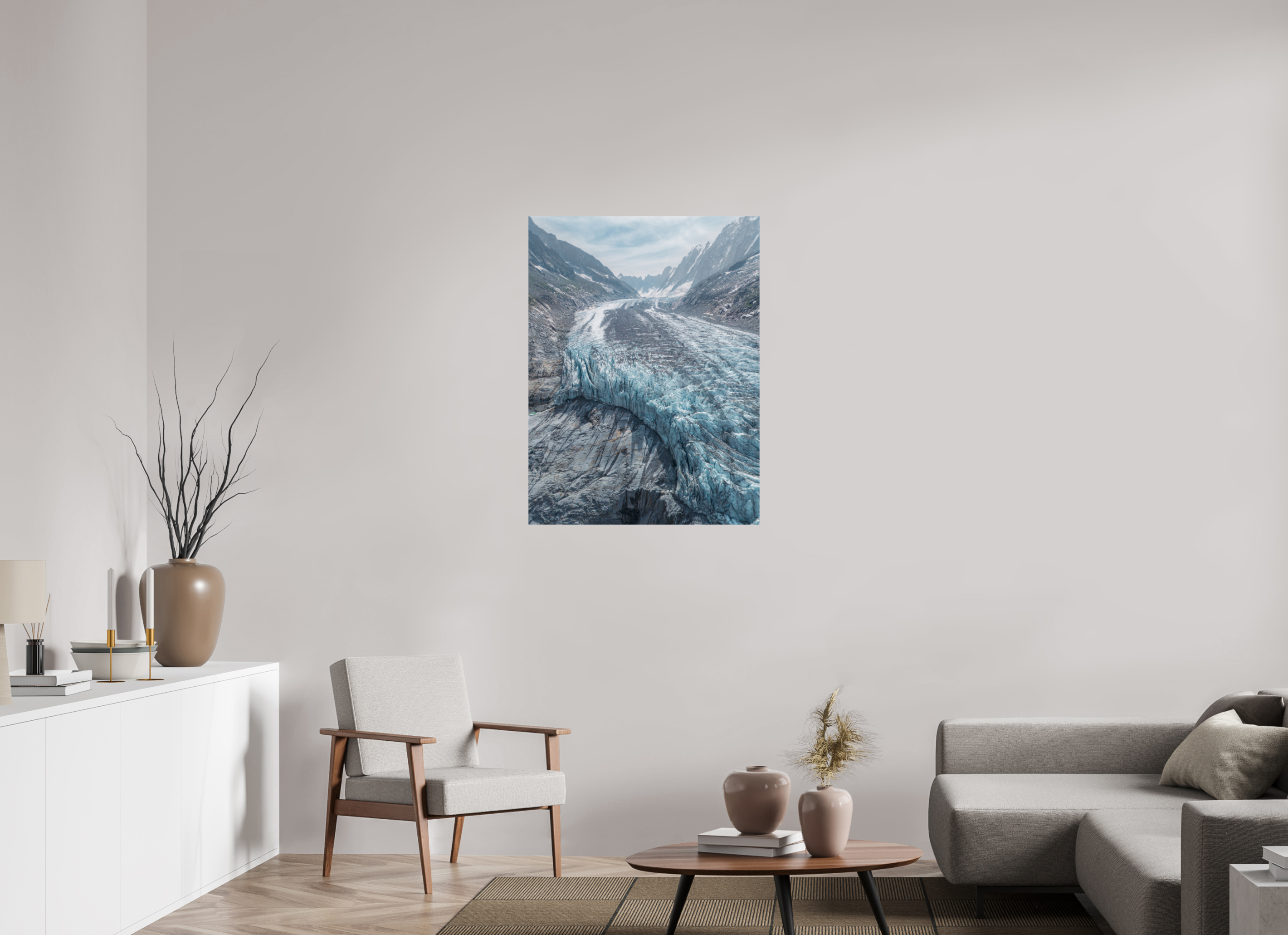 75 x 100 cm, Tirage Fine Art Premium Courbe Glaciaire – Glacier d’Argentière