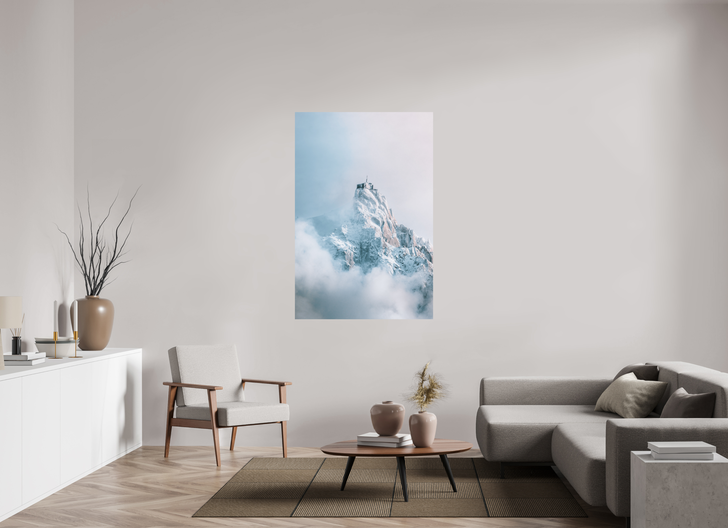 100 x 150 cm, Tirage Fine Art Premium + Aiguille du Midi au réveil hivernal