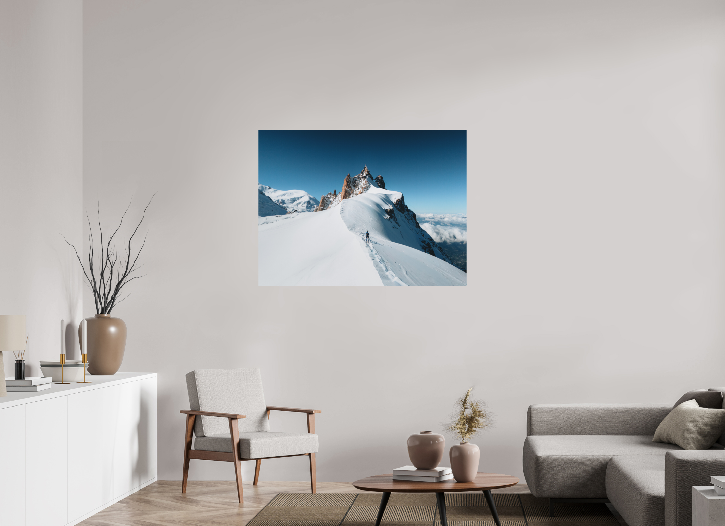 120 x 90 cm, Tirage Fine Art Premium + Équilibre au sommet – Aiguille du Midi
