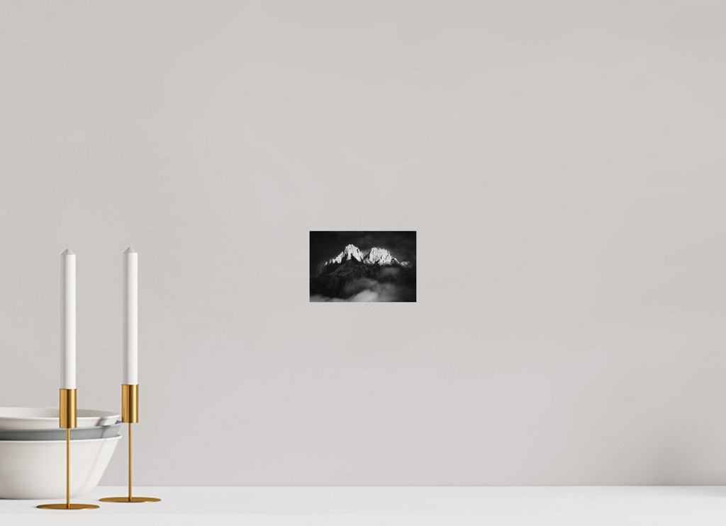 15 x 10 cm, Tirage Fine Art (Papier Mat) Sommets Illuminés – Aoste, Italie