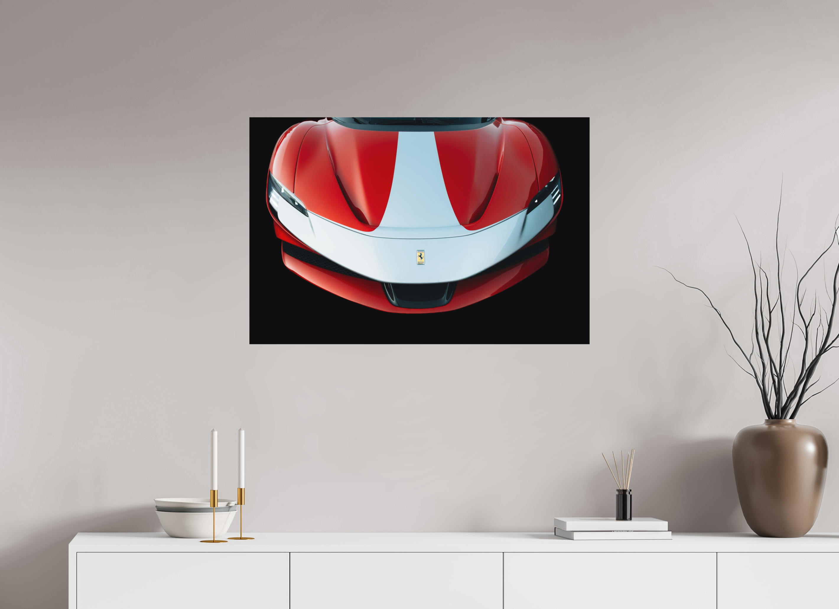 90 x 60 cm, Tirage Fine Art (Papier Mat) Ferrari