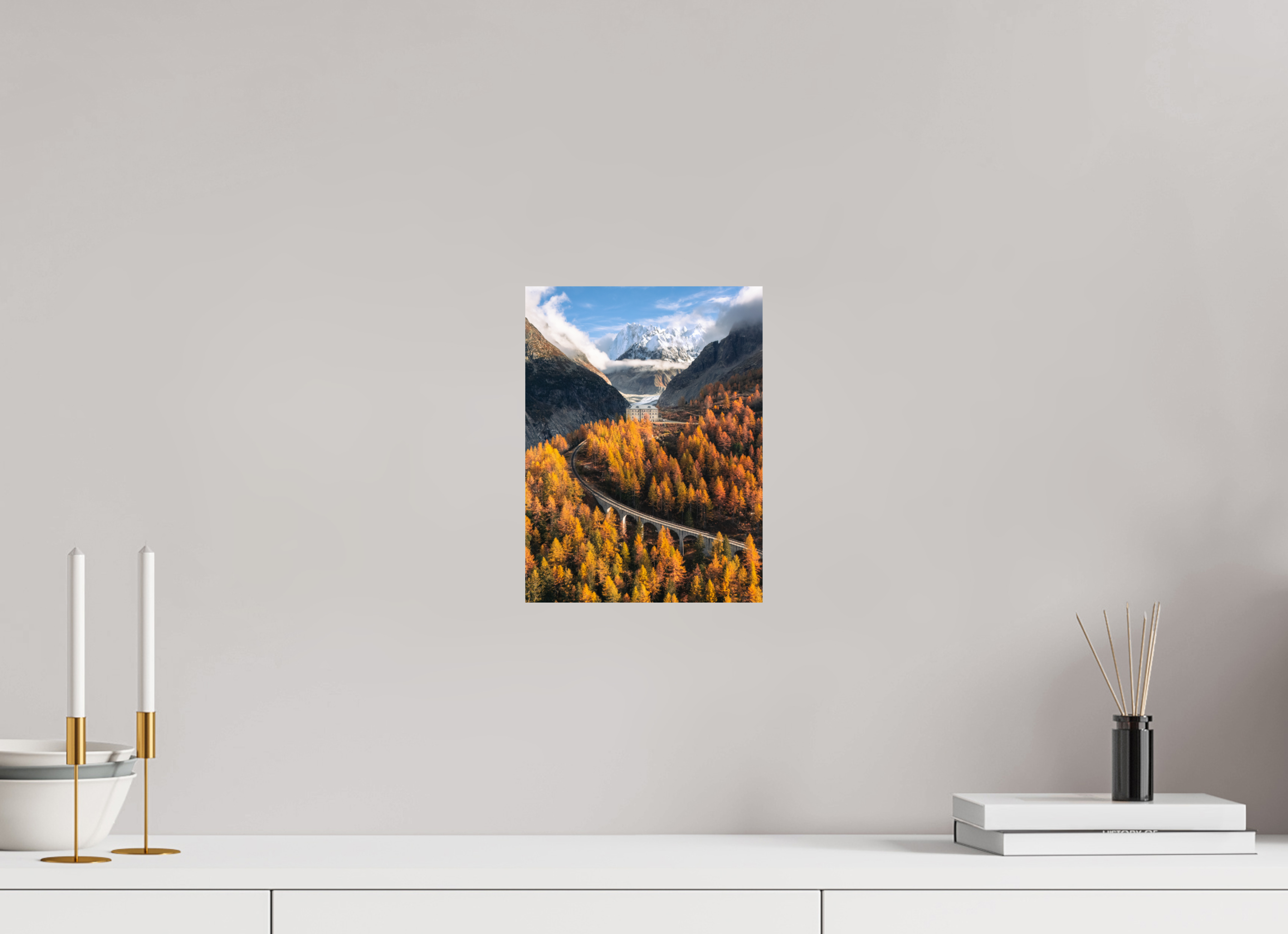 21 x 28 cm, Tirage Fine Art Premium Train du Montenvers – Automne en Haute-Savoie