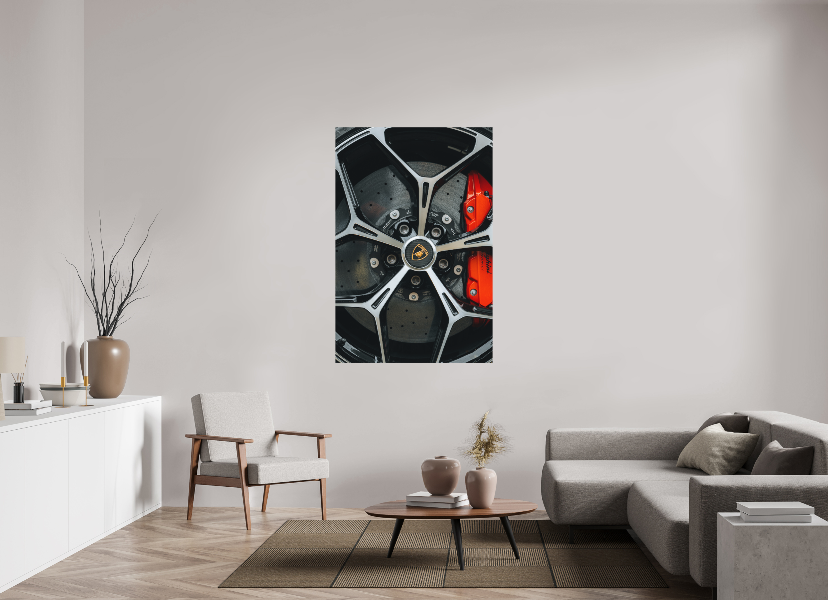 100 x 150 cm, Tirage Fine Art Premium + Lamborghini – Détail de jante