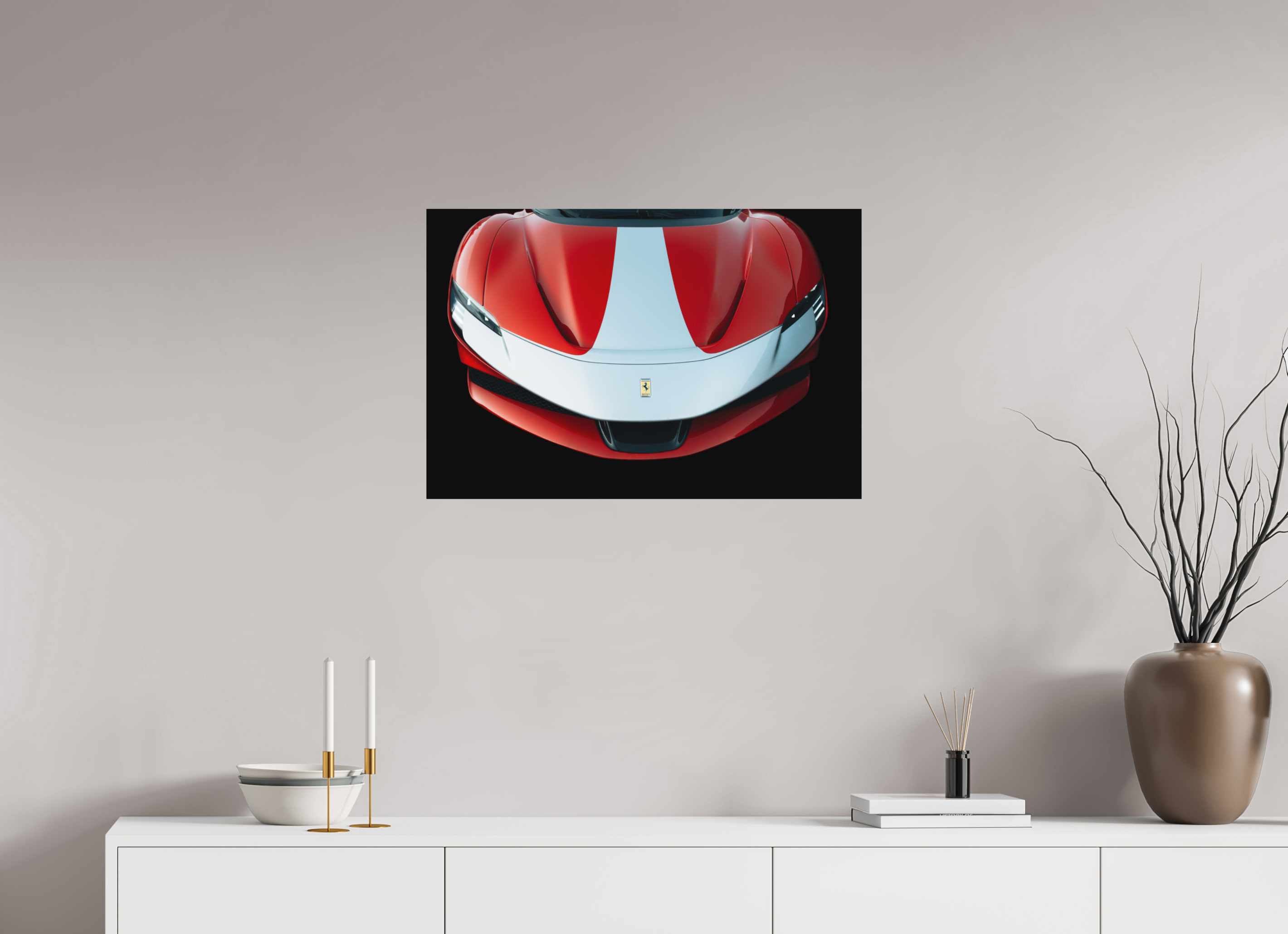 75 x 50 cm, Tirage Fine Art (Papier Mat) Ferrari