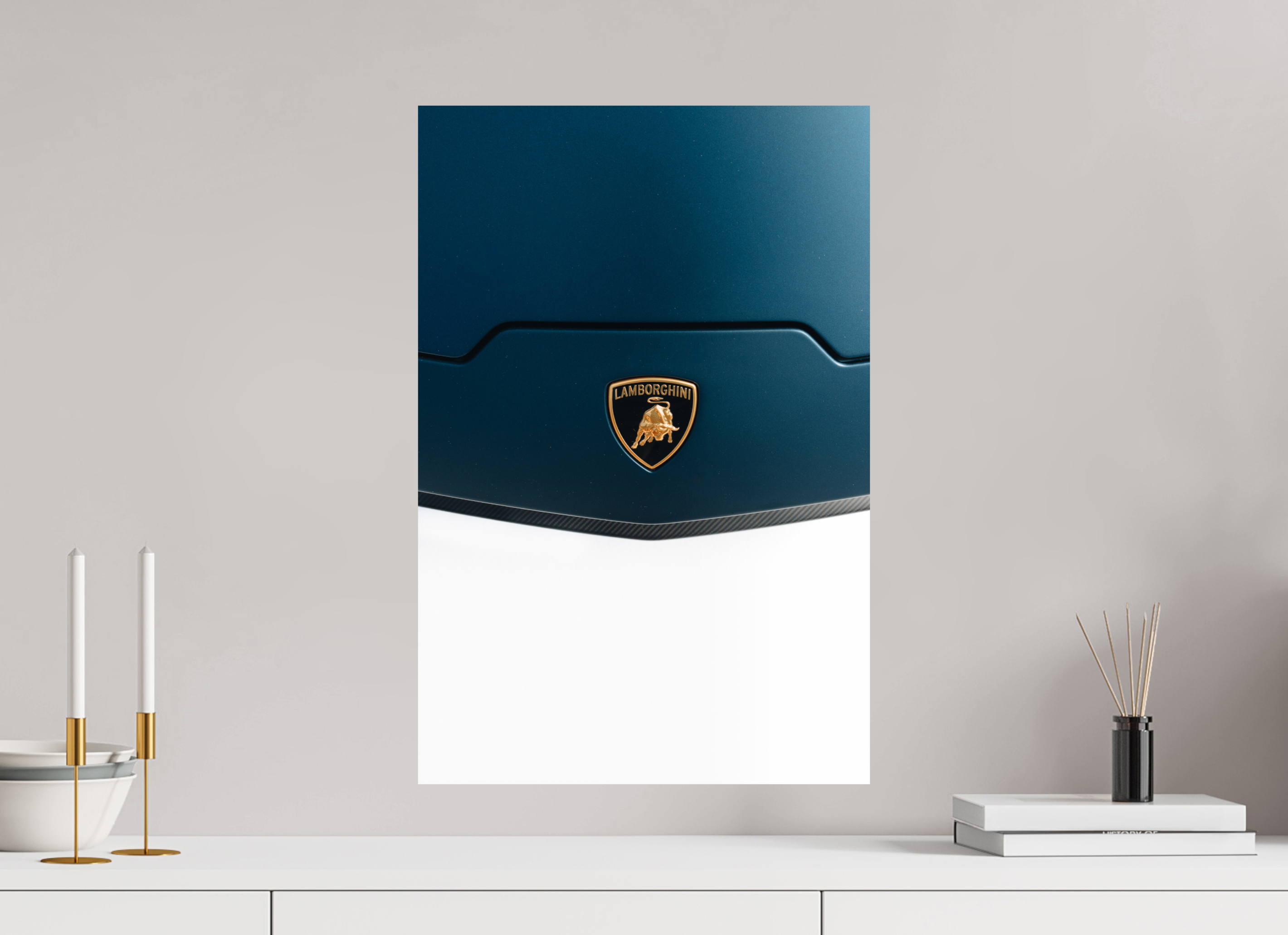 40 x 60 cm, Tirage Fine Art Premium Lamborghini Temerario – Élégance et puissance en bleu