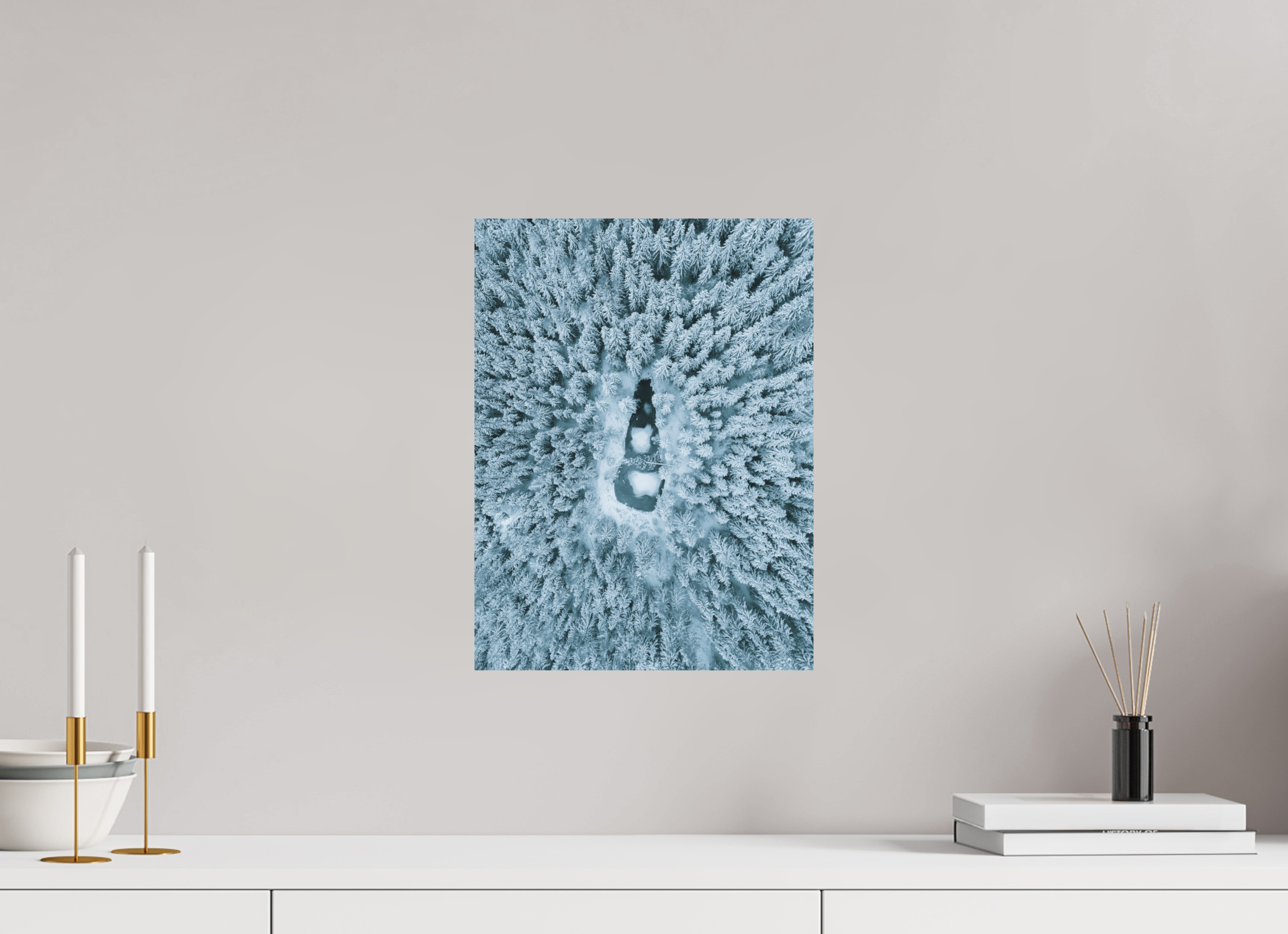 30 x 40 cm, Tirage Fine Art (Papier Mat) Lac Noir Enneigé – Trésor Caché des Bossons