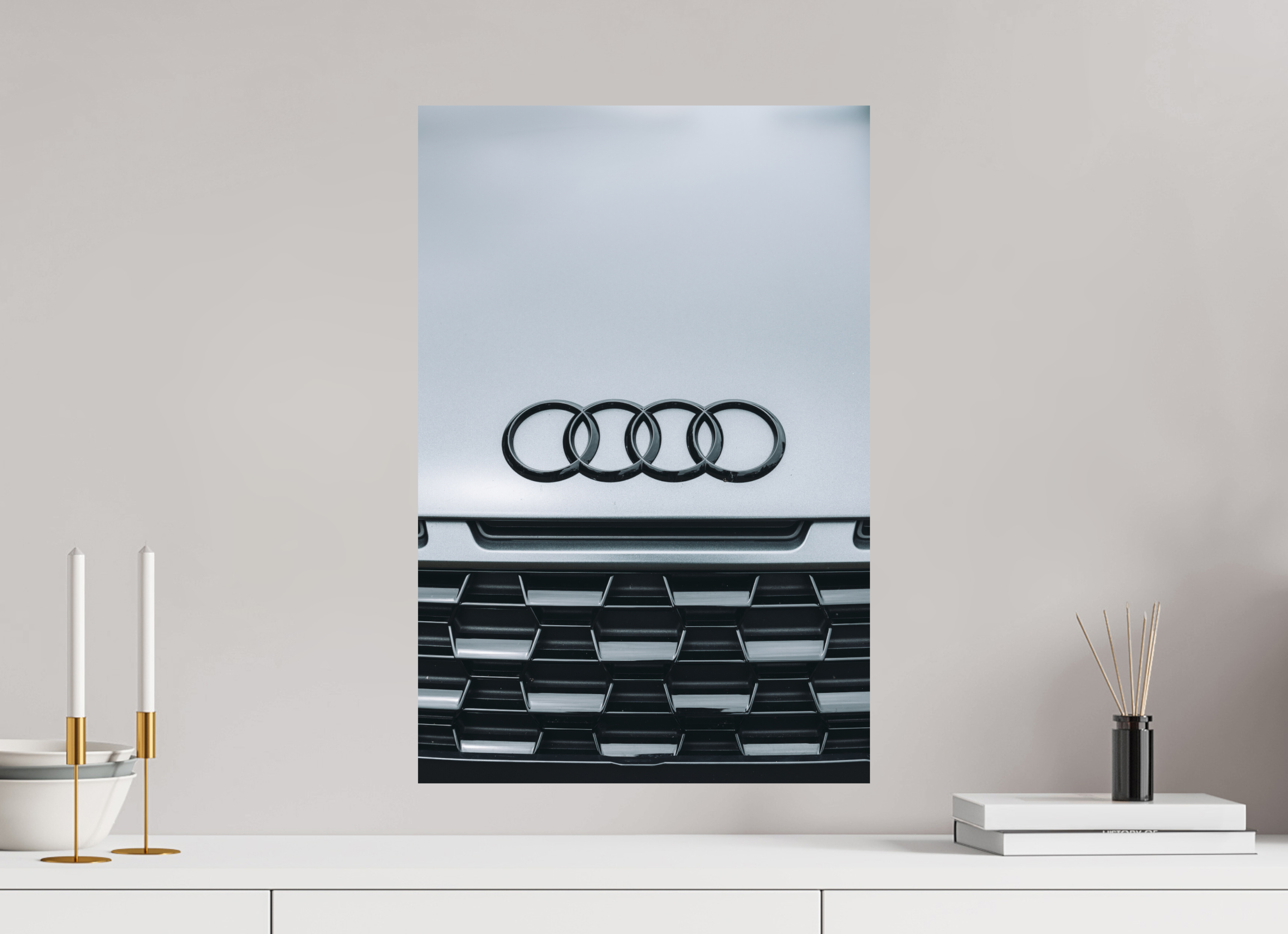 40 x 60 cm, Tirage Fine Art Premium Audi – Emblème en noir