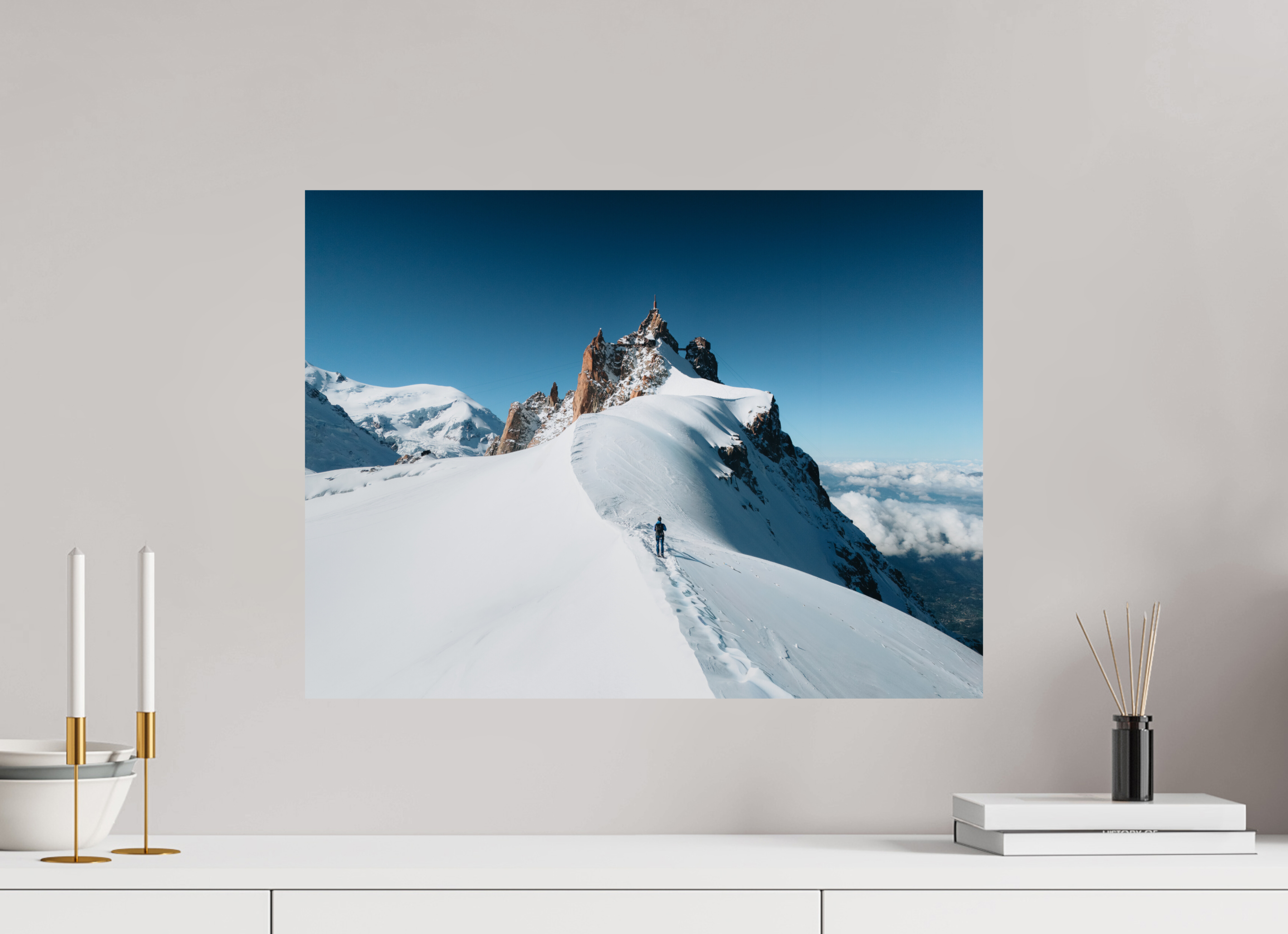 60 x 45 cm, Tirage Fine Art Premium Équilibre au sommet – Aiguille du Midi