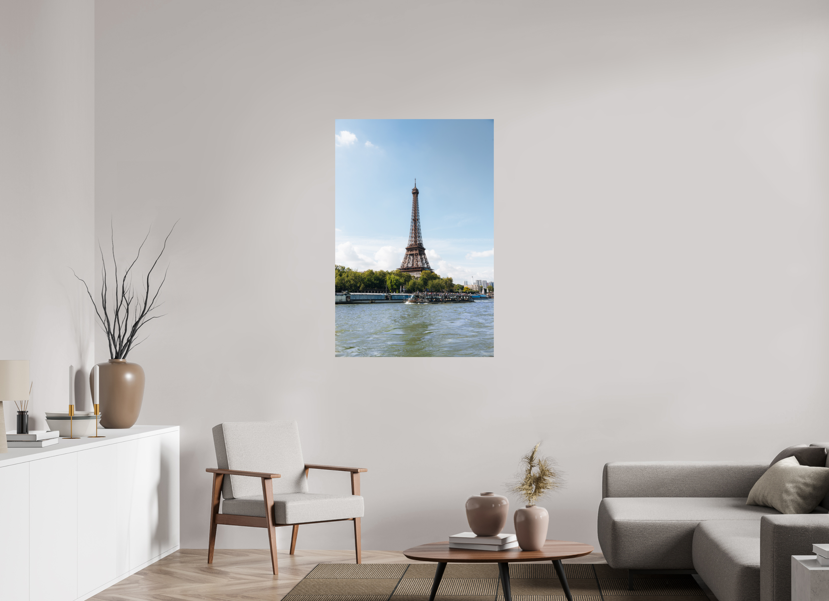 80 x 120 cm, Tirage Fine Art Premium Tour Eiffel – Reflets sur la Seine