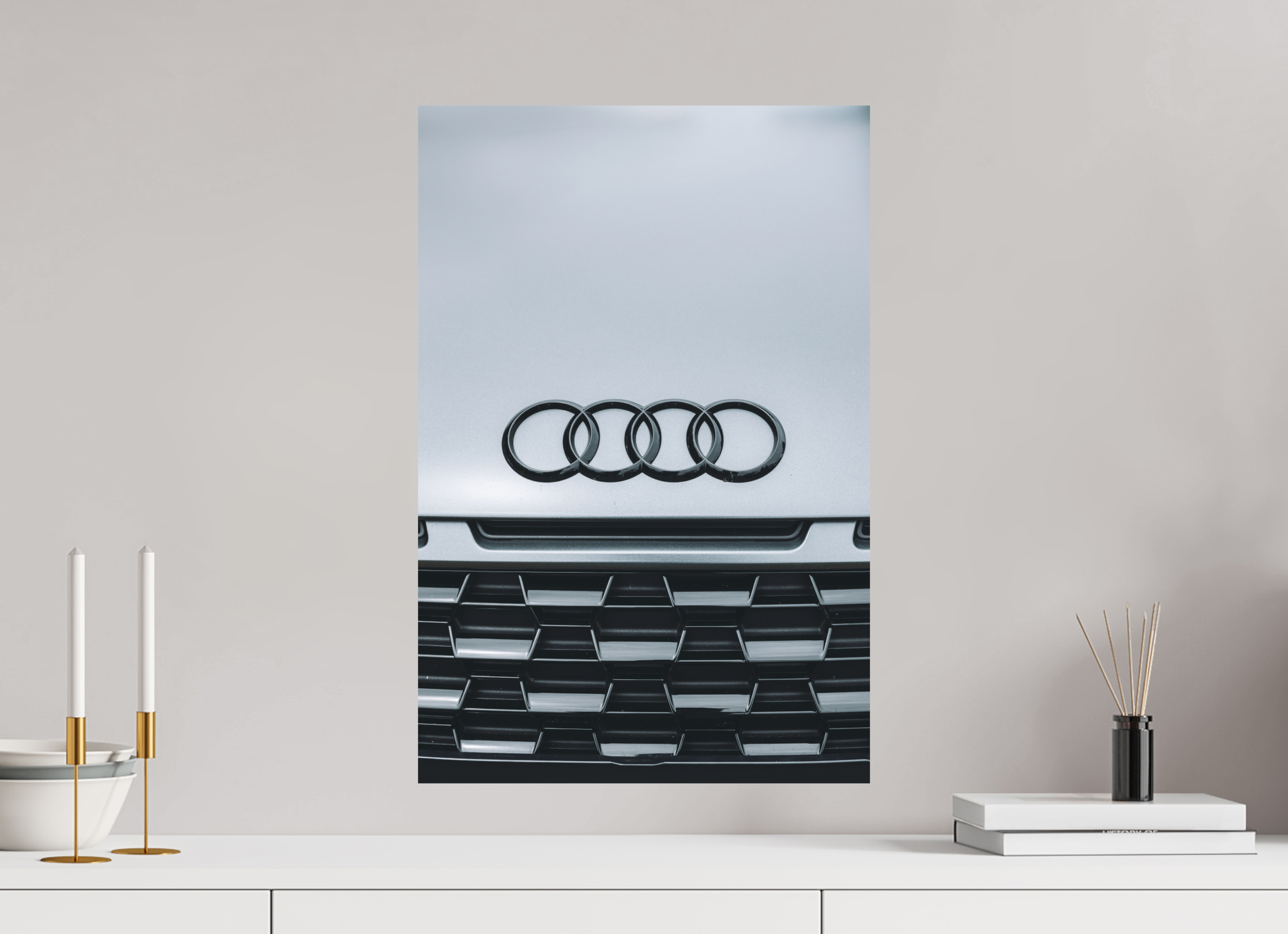 40 x 60 cm, Tirage Fine Art Premium + Audi – Emblème en noir