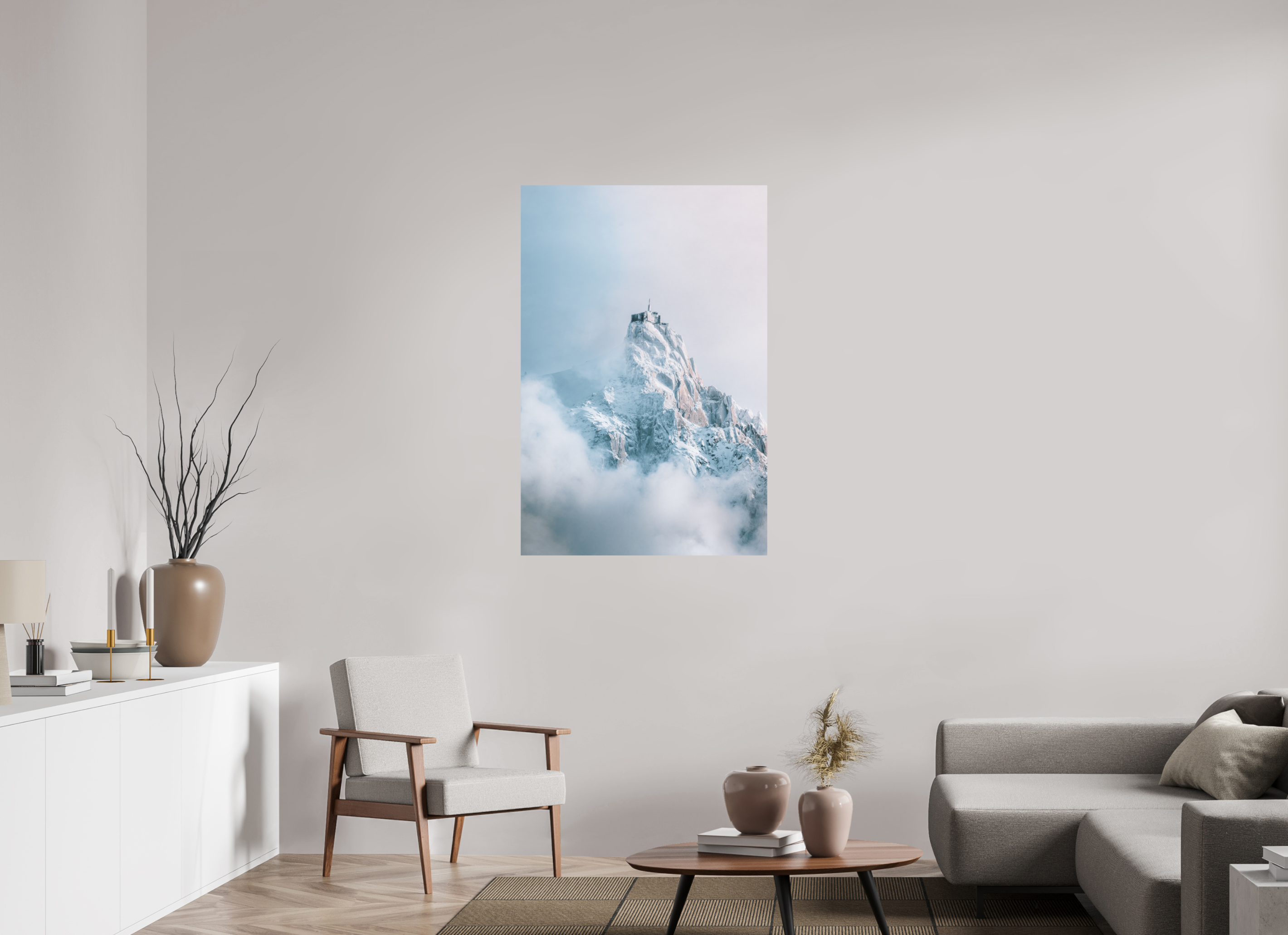 80 x 120 cm, Tirage Fine Art Premium + Aiguille du Midi au réveil hivernal