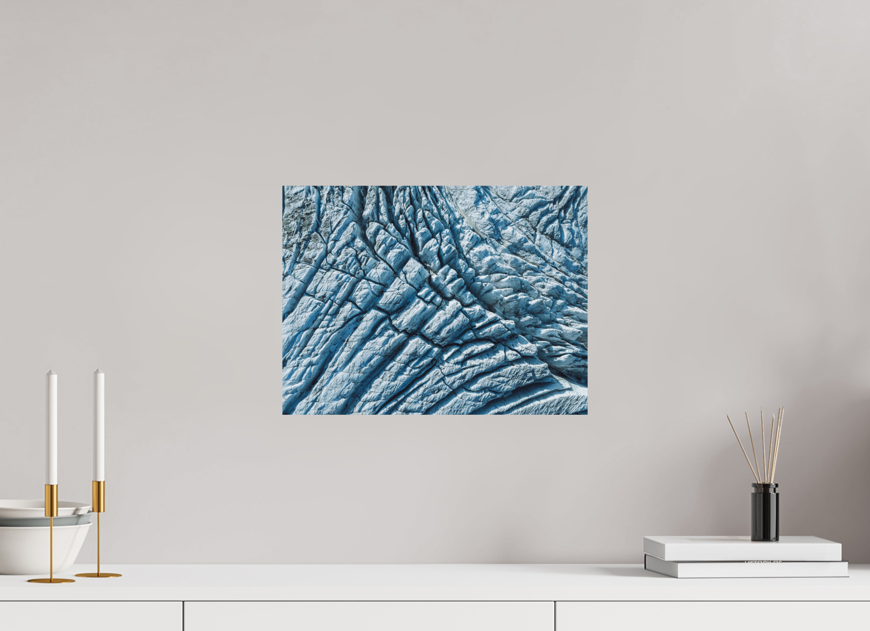 40 x 30 cm, Tirage Fine Art Premium Glacier du Tour – Séracs et Crevasses depuis le Ciel