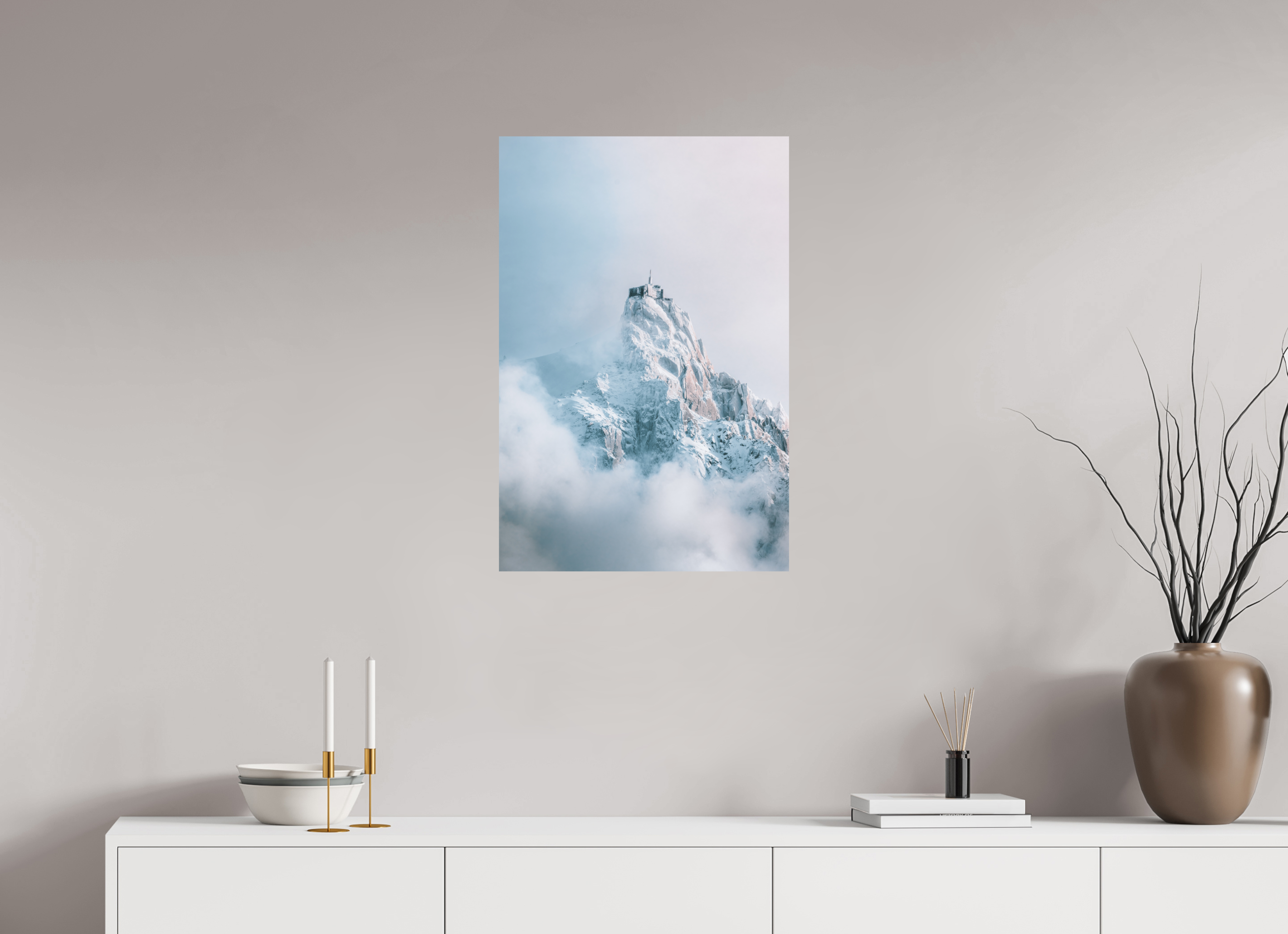 50 x 75 cm, Tirage Fine Art Premium + Aiguille du Midi au réveil hivernal