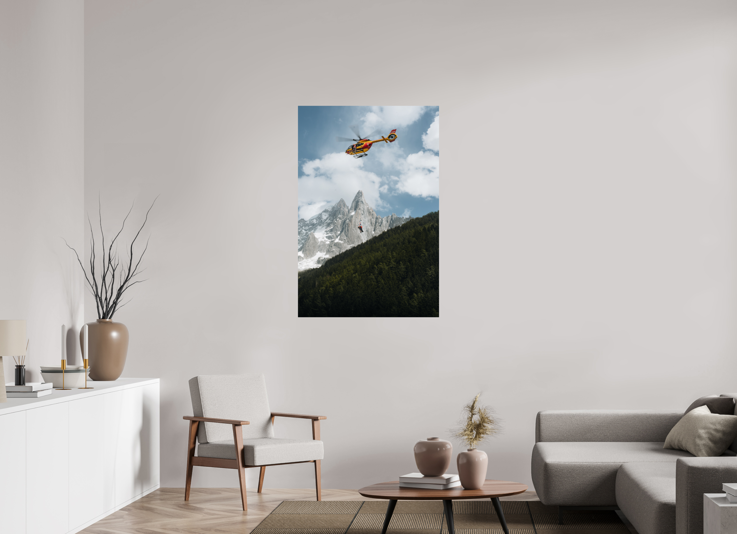 80 x 120 cm, Tirage Fine Art Premium Sauvetage estival au cœur des Drus