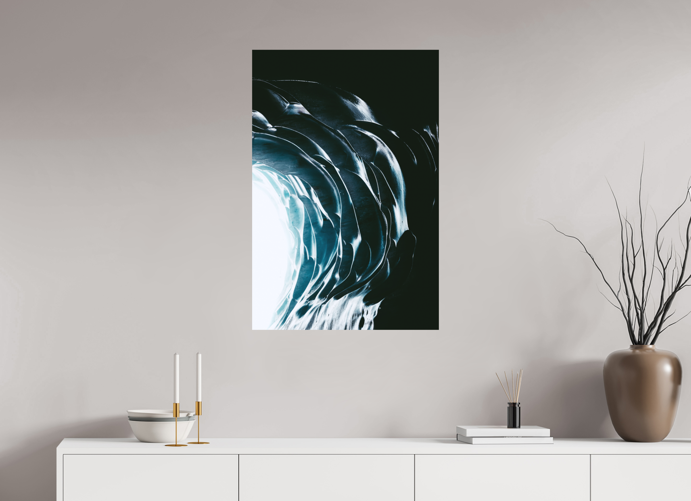 60 x 90 cm, Tirage Fine Art (Papier Mat) Entrée cristalline de la Mer de Glace