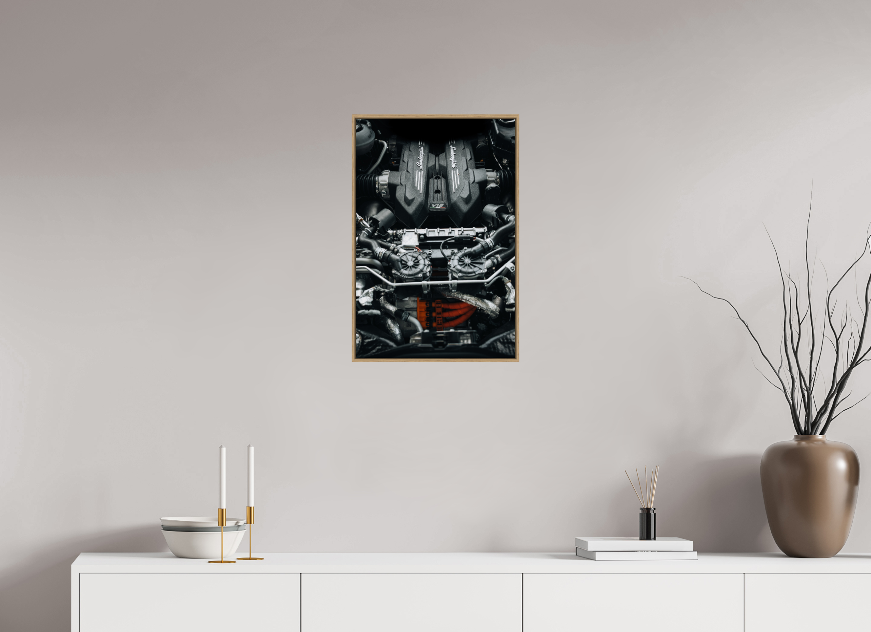 40 x 60 cm, Tirage sous Plexiglas encadré Lamborghini Temerario – V12 dévoilé