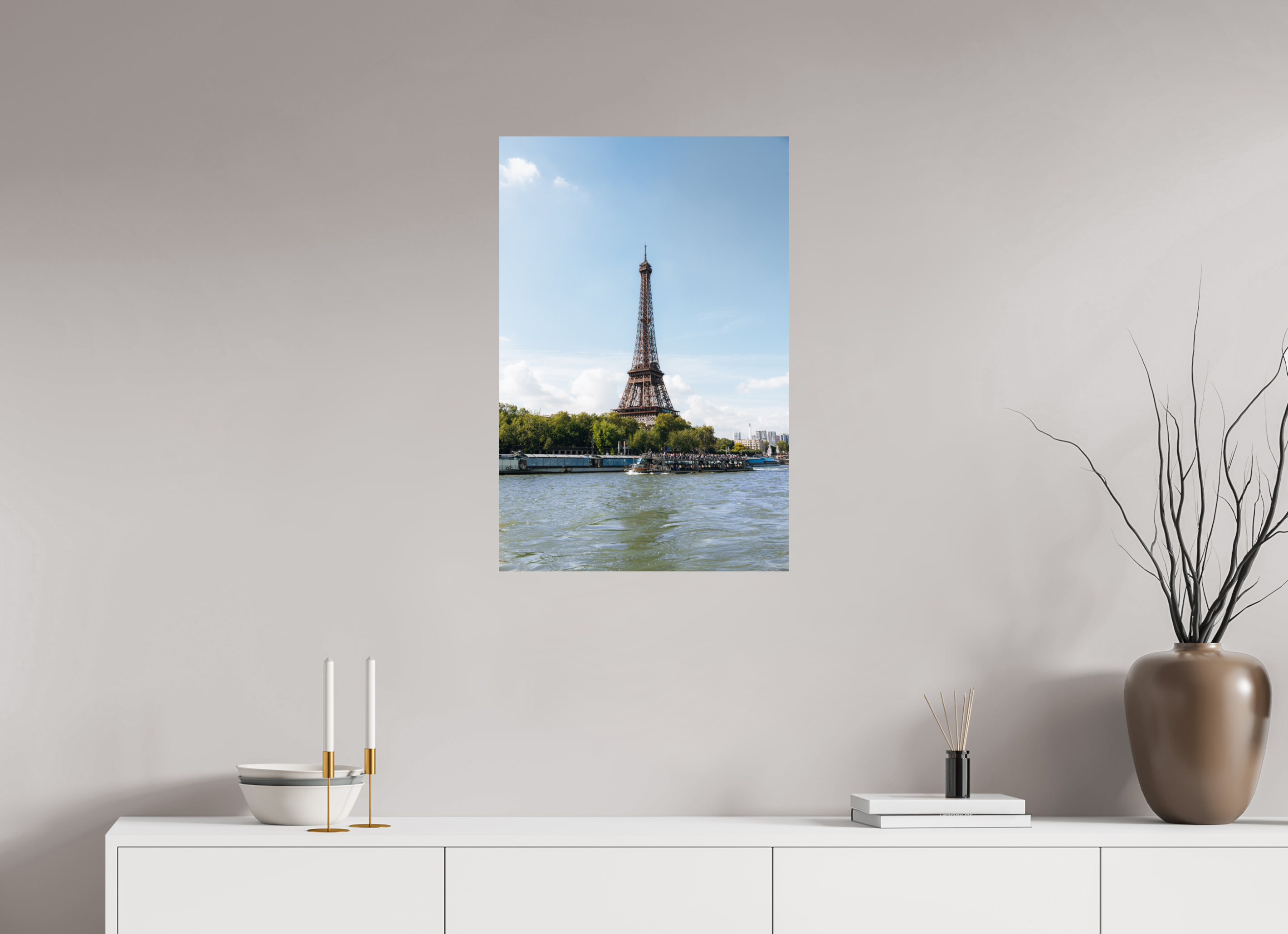 50 x 75 cm, Tirage Fine Art Premium Tour Eiffel – Reflets sur la Seine