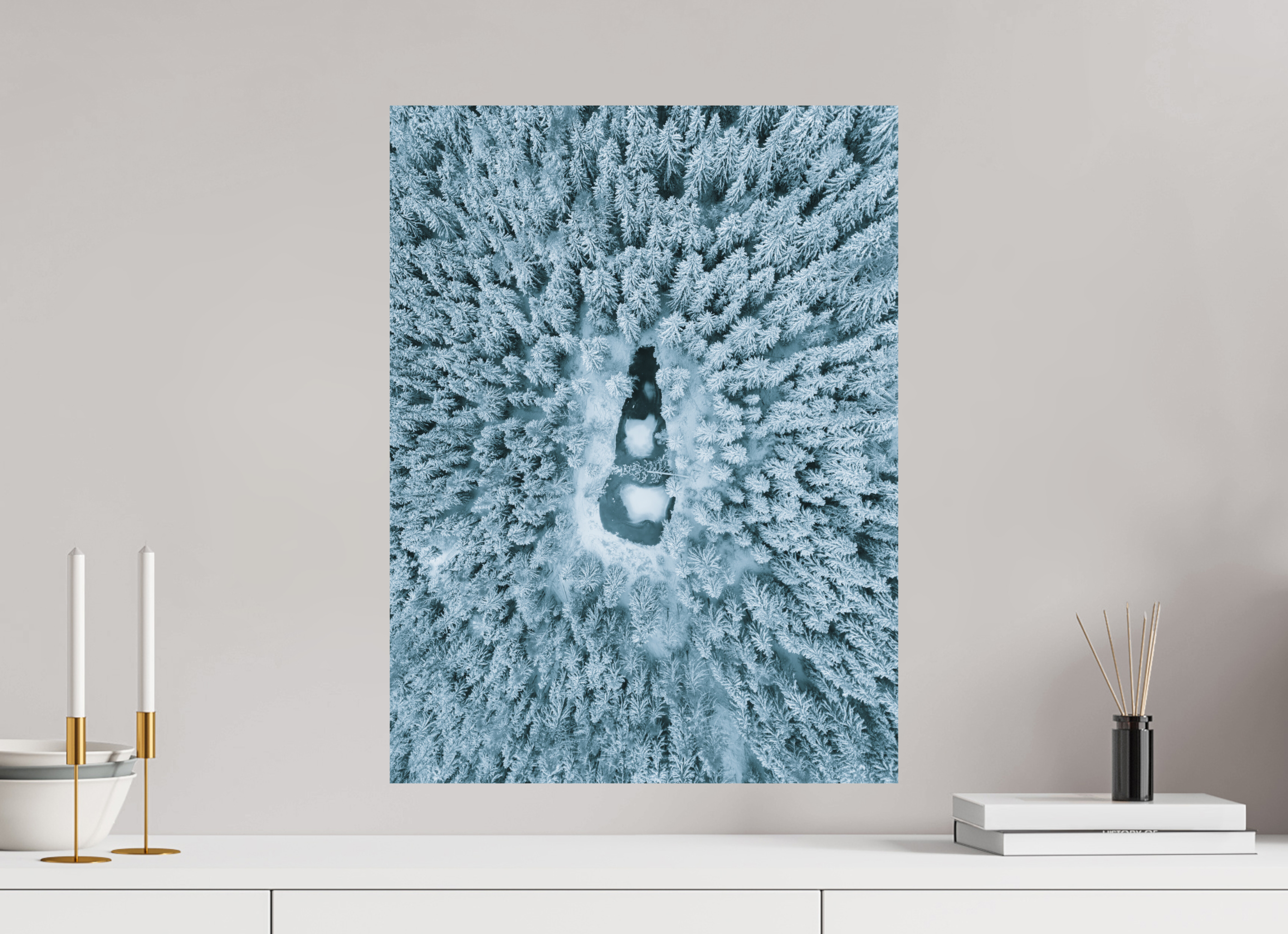 45 x 60 cm, Tirage Fine Art Premium Lac Noir Enneigé – Trésor Caché des Bossons