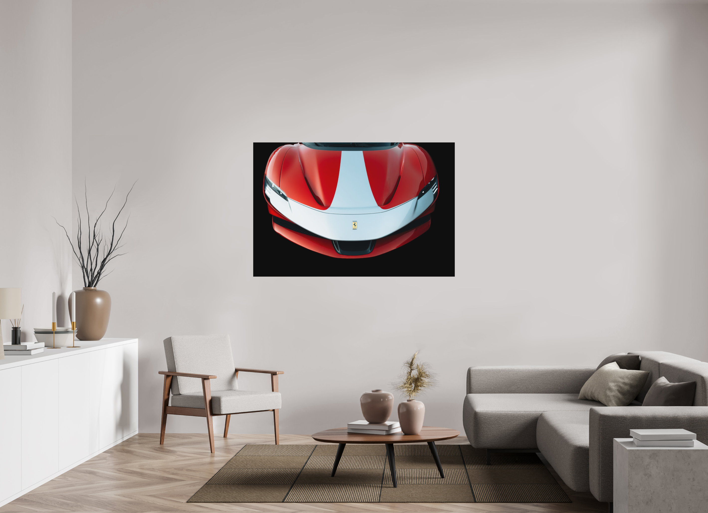 150 x 100 cm, Tirage Fine Art (Papier Mat) Ferrari