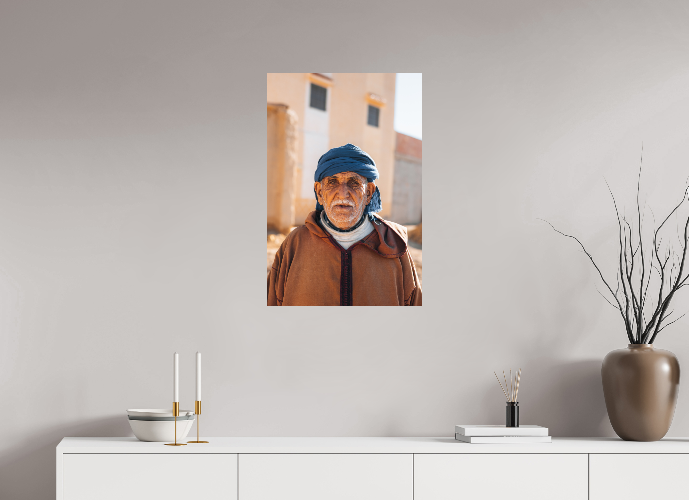 50 x 75 cm, Tirage Fine Art Premium Portrait marocain – Regard intemporel