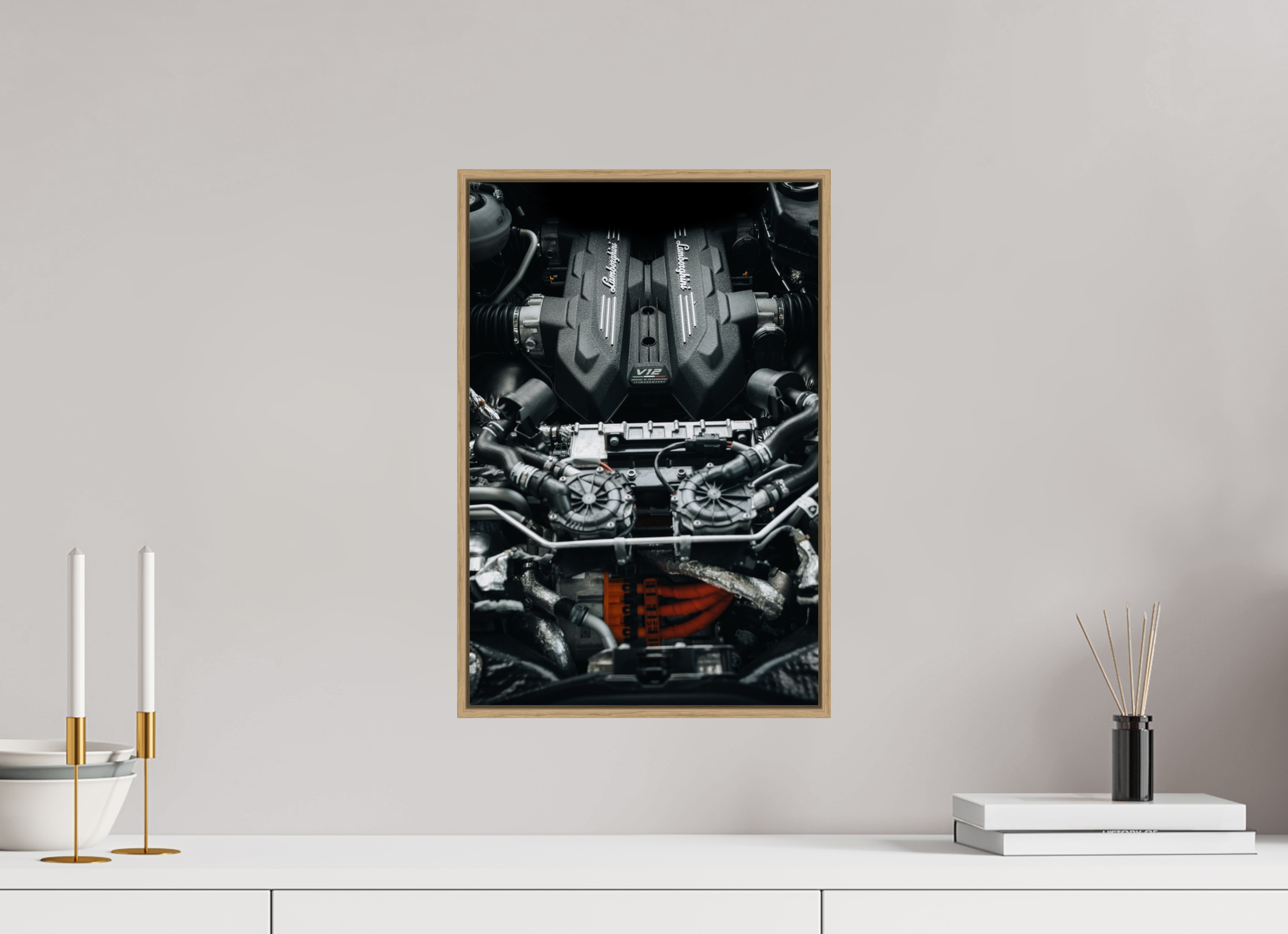 30 x 45 cm, Tirage sous Plexiglas encadré Lamborghini Temerario – V12 dévoilé