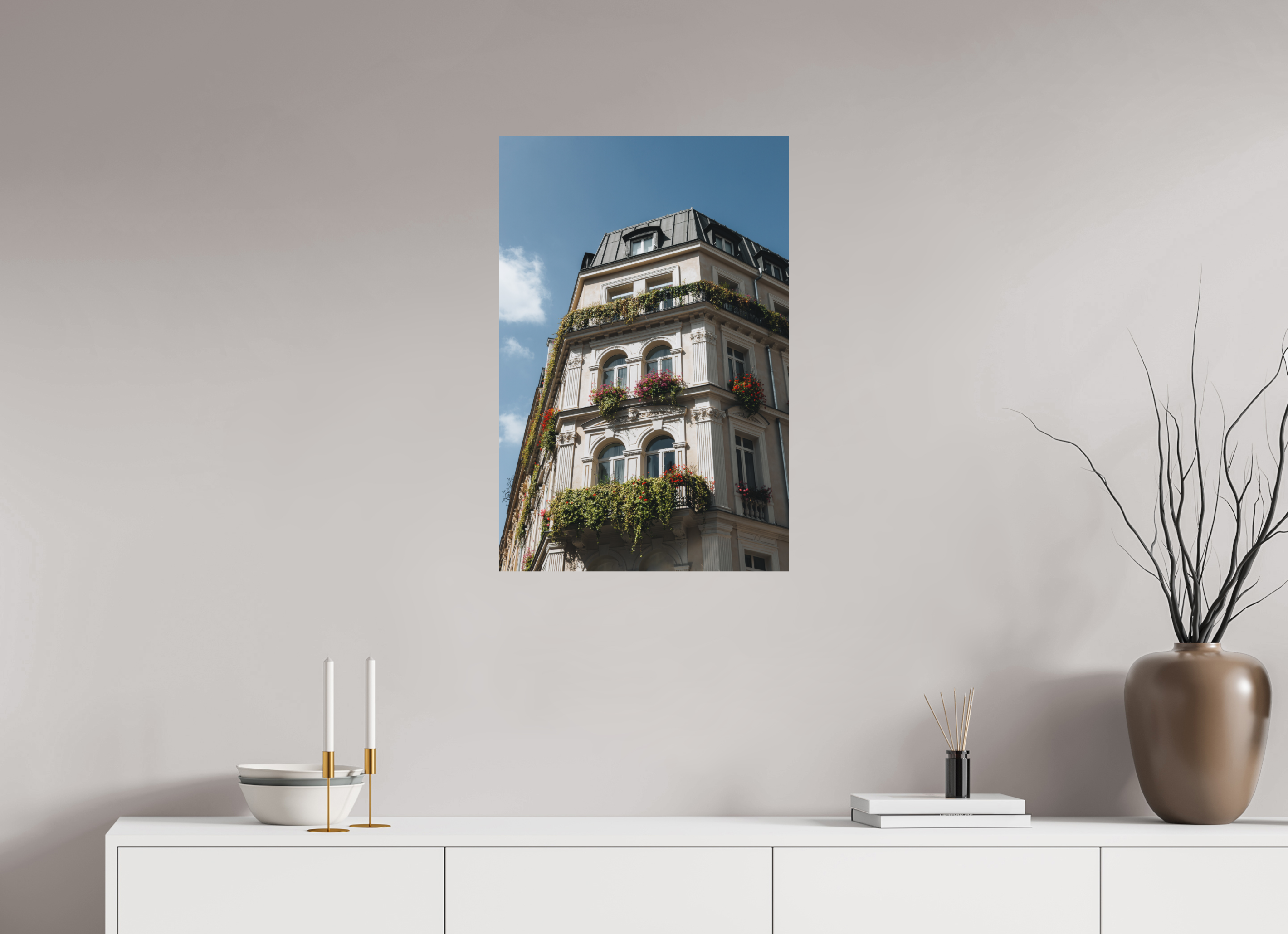 50 x 75 cm, Tirage Fine Art (Papier Mat) Élégance haussmannienne en été