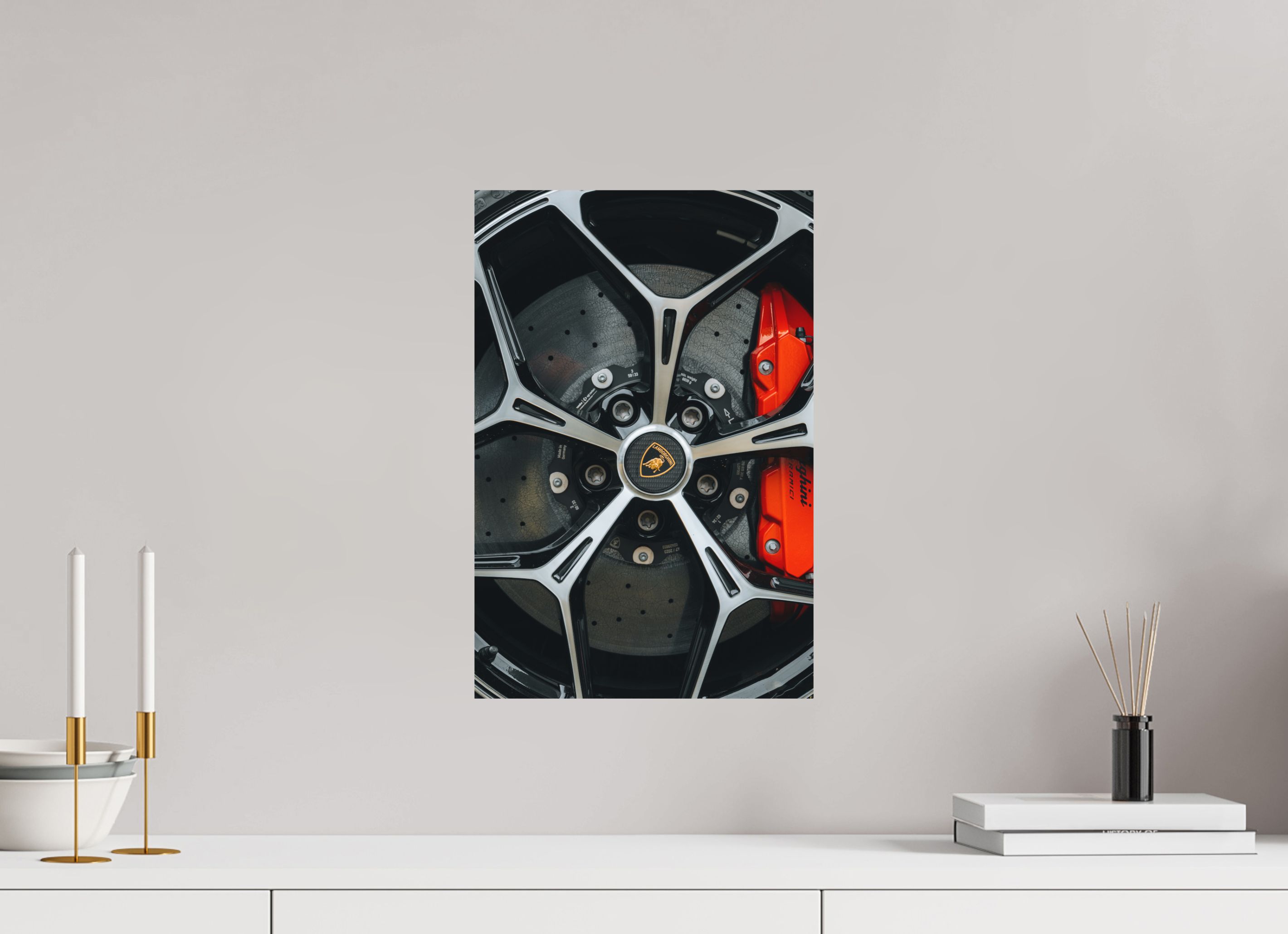 30 x 45 cm, Tirage Fine Art Premium + Lamborghini – Détail de jante