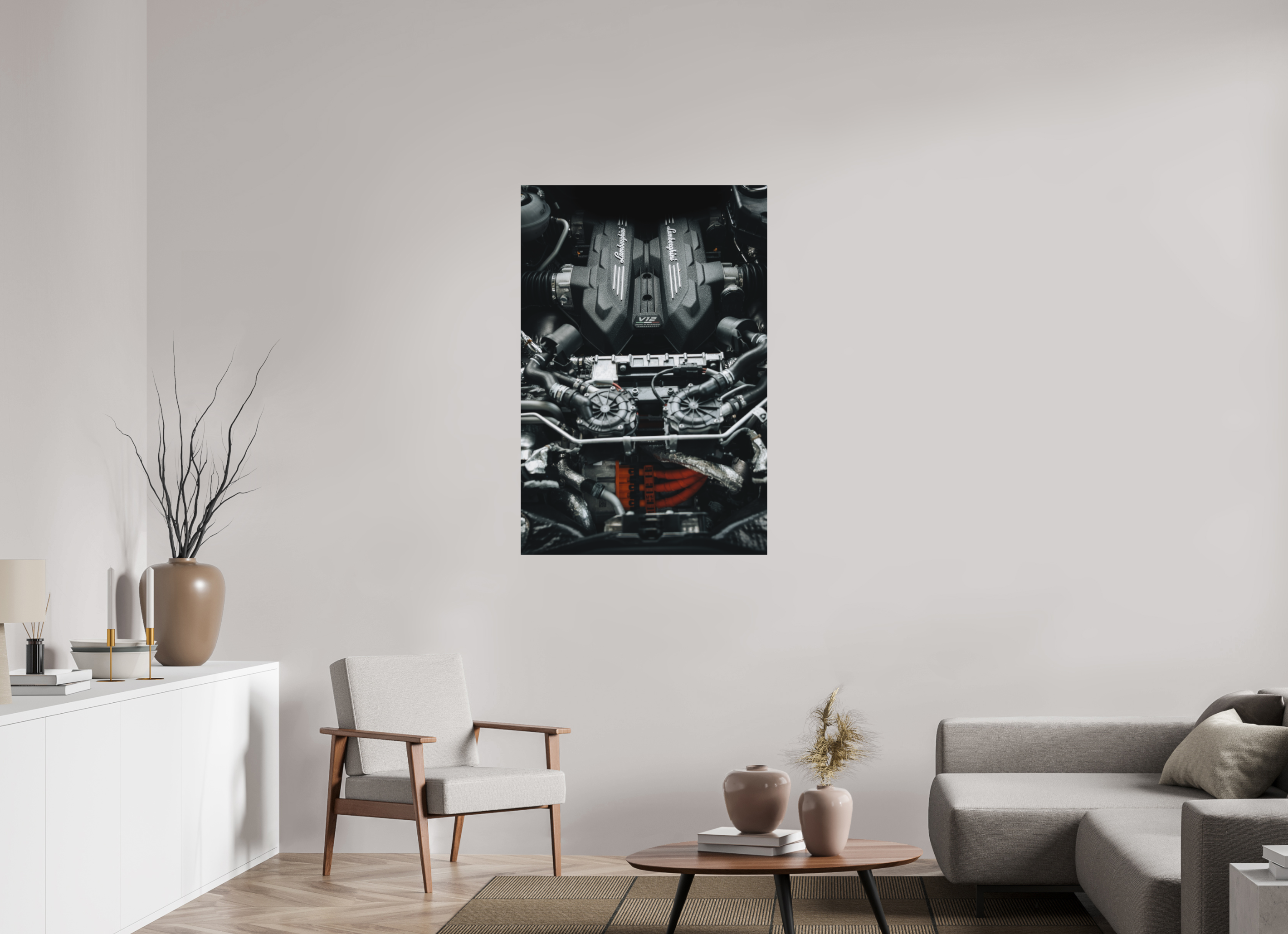 80 x 120 cm, Tirage Fine Art (Papier Mat) Lamborghini Temerario – V12 dévoilé