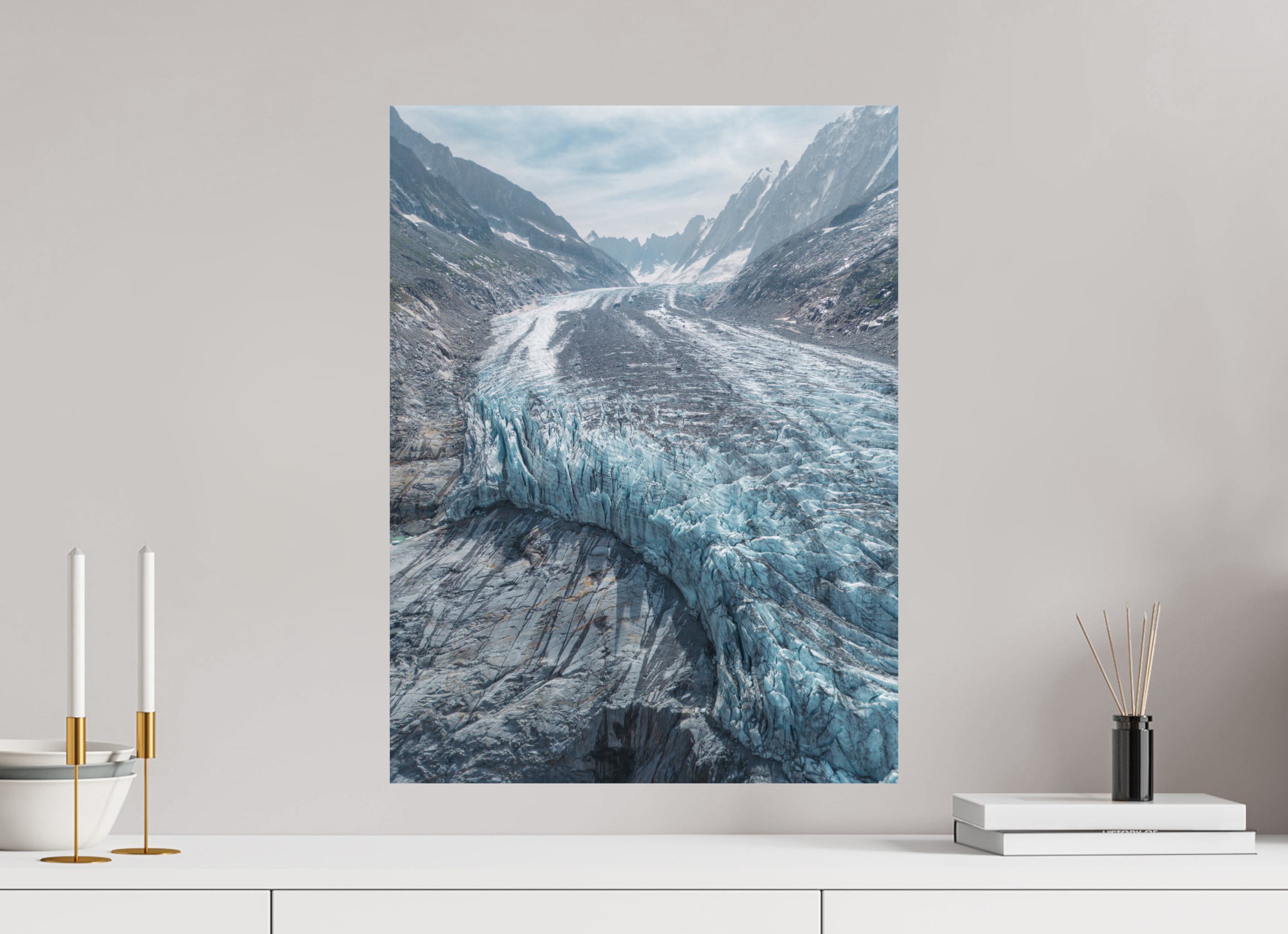 45 x 60 cm, Tirage Fine Art Premium + Courbe Glaciaire – Glacier d’Argentière