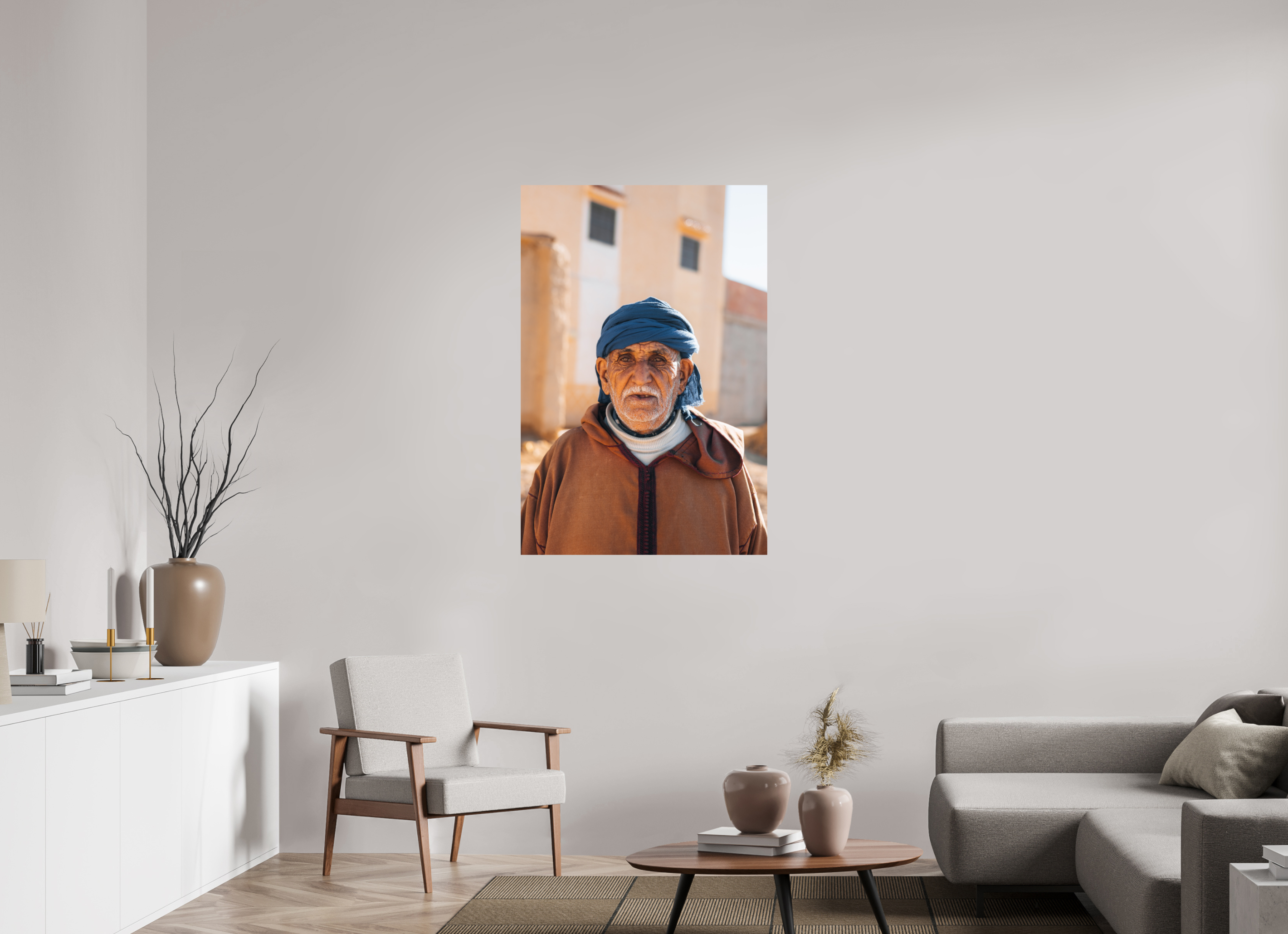 80 x 120 cm, Tirage Fine Art Premium Portrait marocain – Regard intemporel