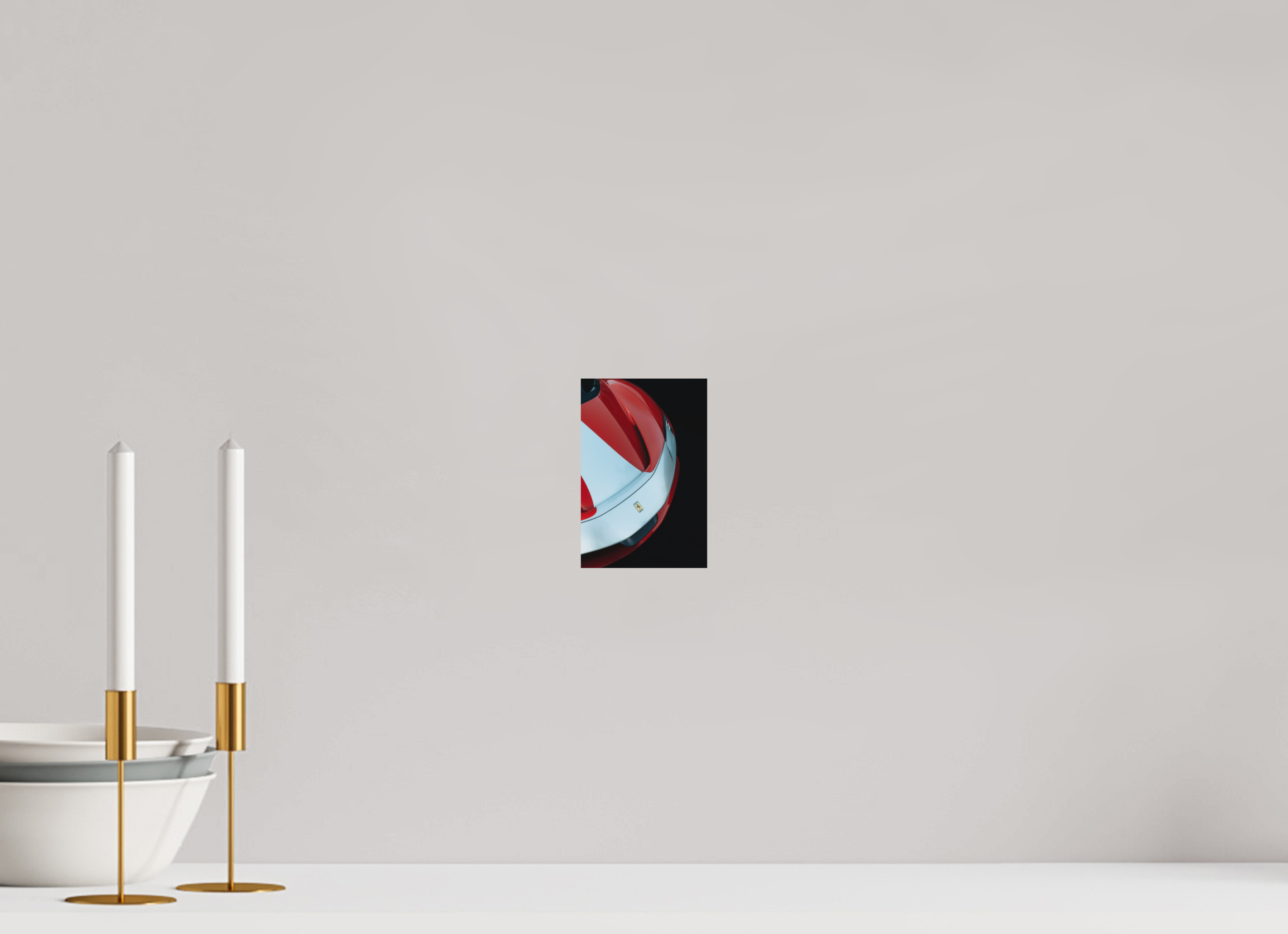 10 x 15 cm, Tirage Fine Art Premium + Ferrari SF90 Rouge et Blanche – Vue Avant Gauche