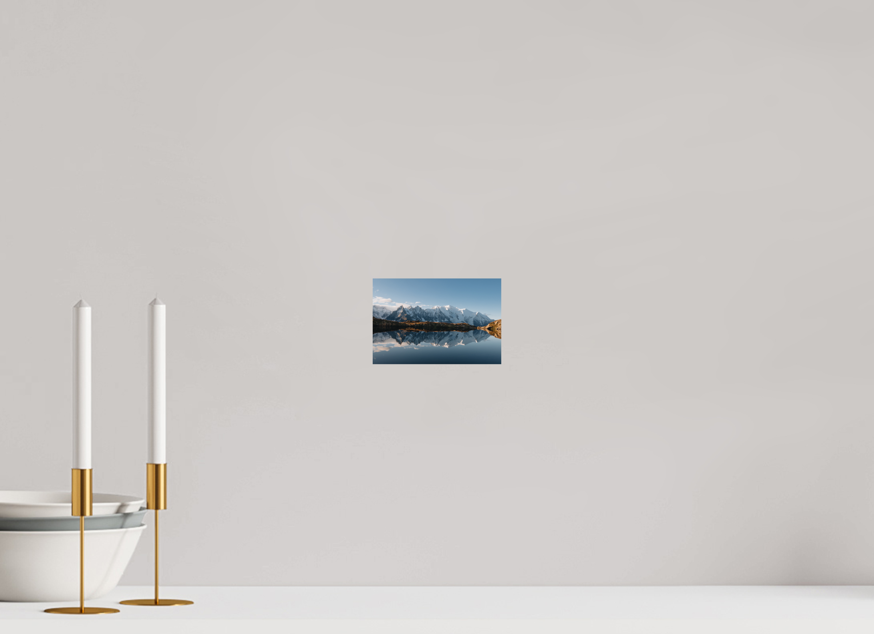 15 x 10 cm, Tirage Fine Art Premium Reflets du Mont-Blanc sur le lac des Cheserys