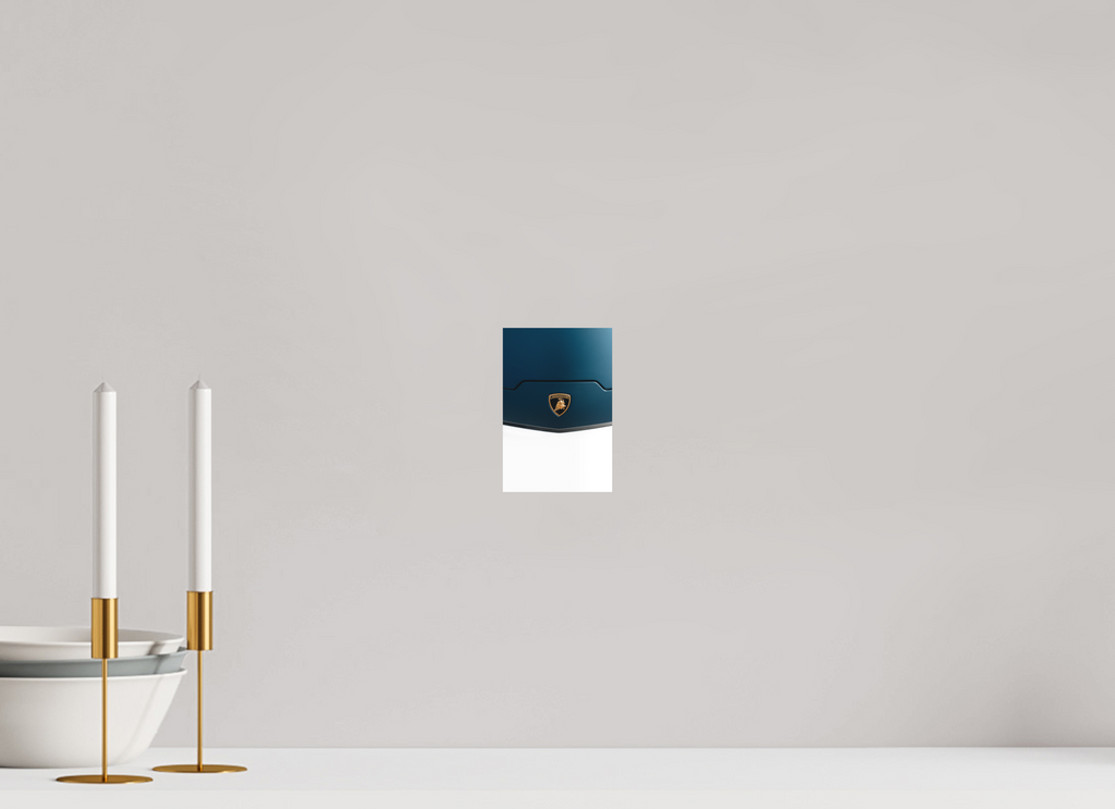 10 x 15 cm, Tirage Fine Art (Papier Mat) Lamborghini Temerario – Élégance et puissance en bleu