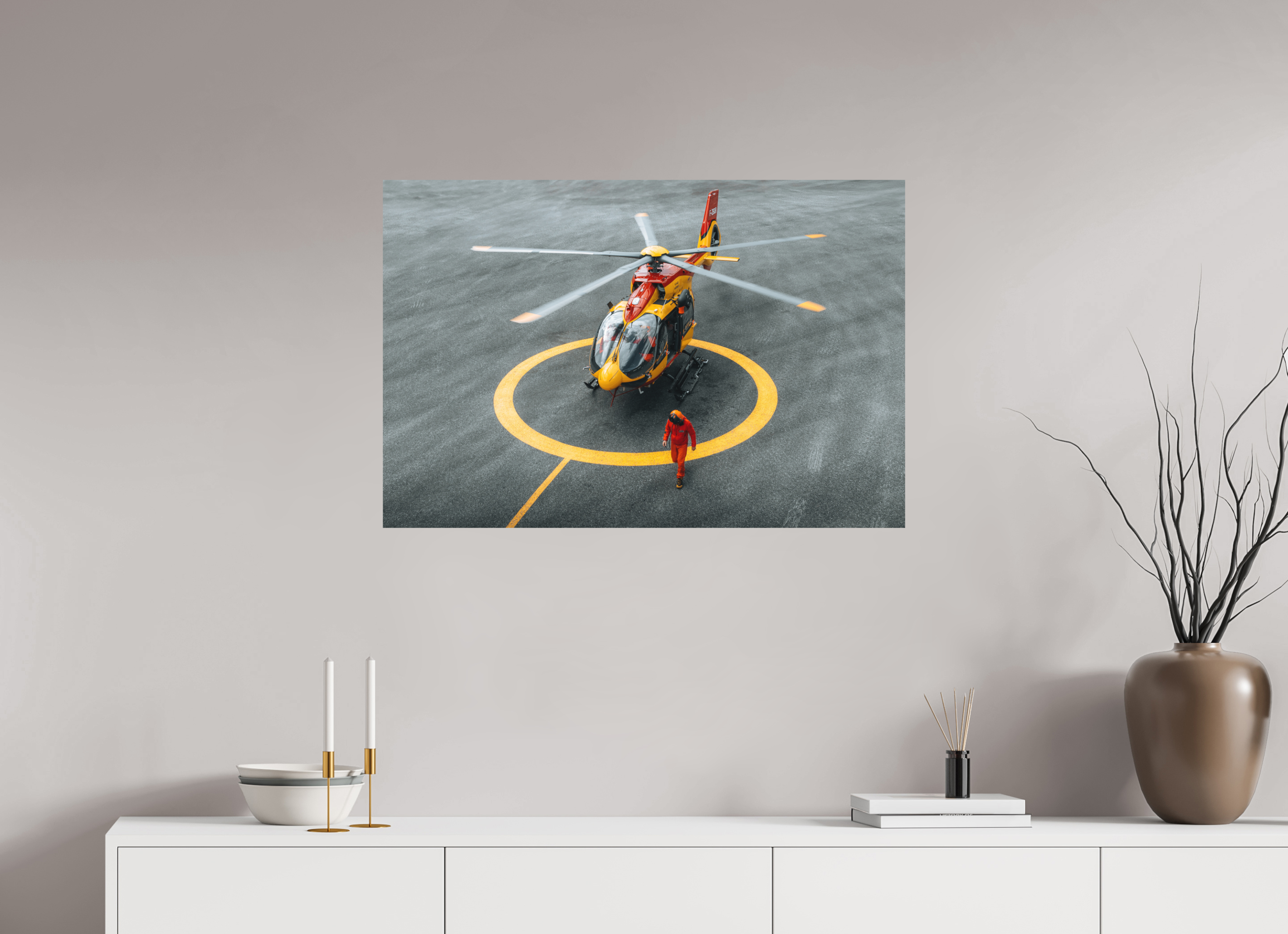 90 x 60 cm, Tirage Fine Art (Papier Mat) Atterrissage précis à la DZ