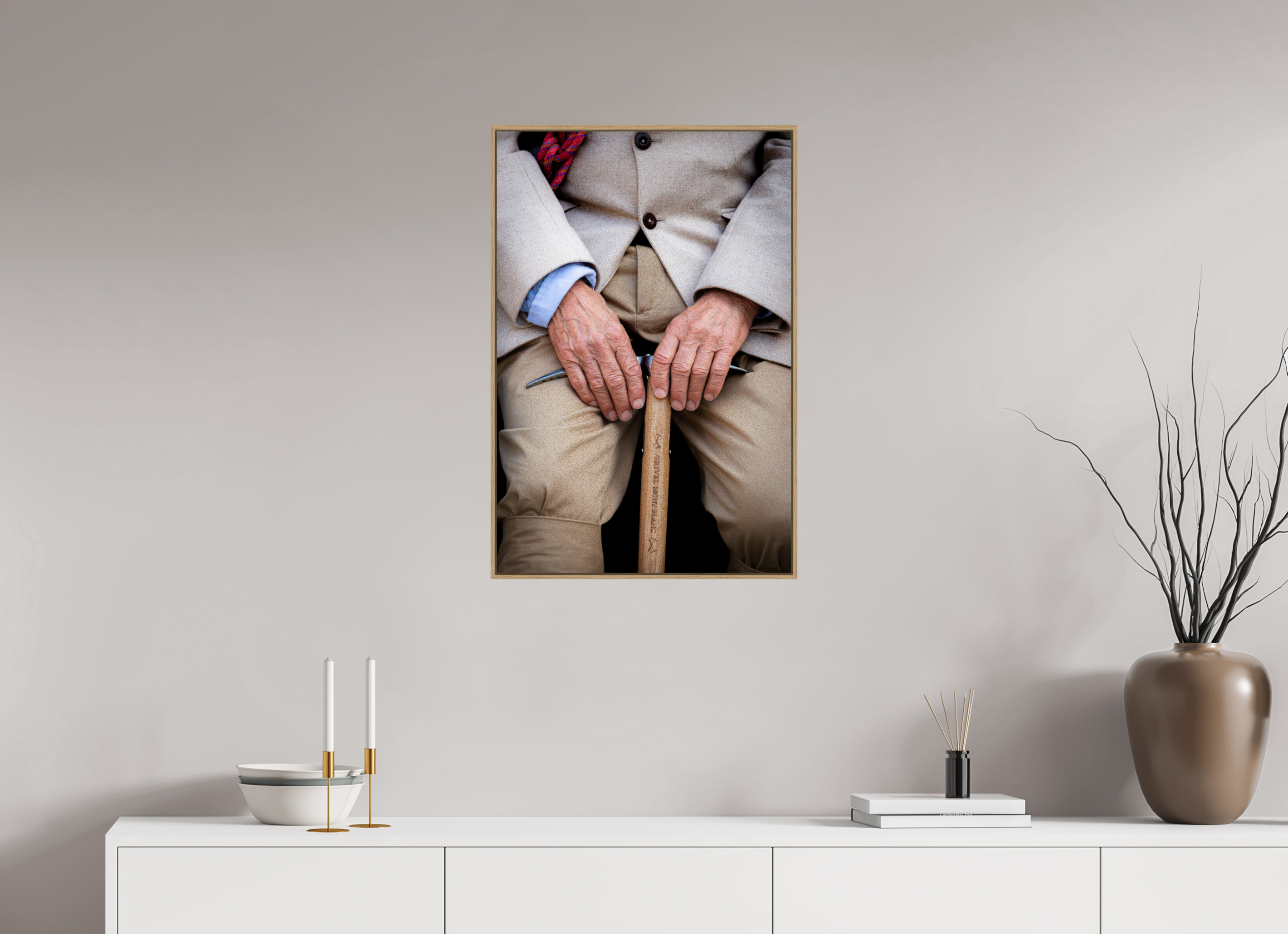 50 x 75 cm, Tirage sous Plexiglas encadré Gardien des Sommets – Portrait à la Compagnie des Guides