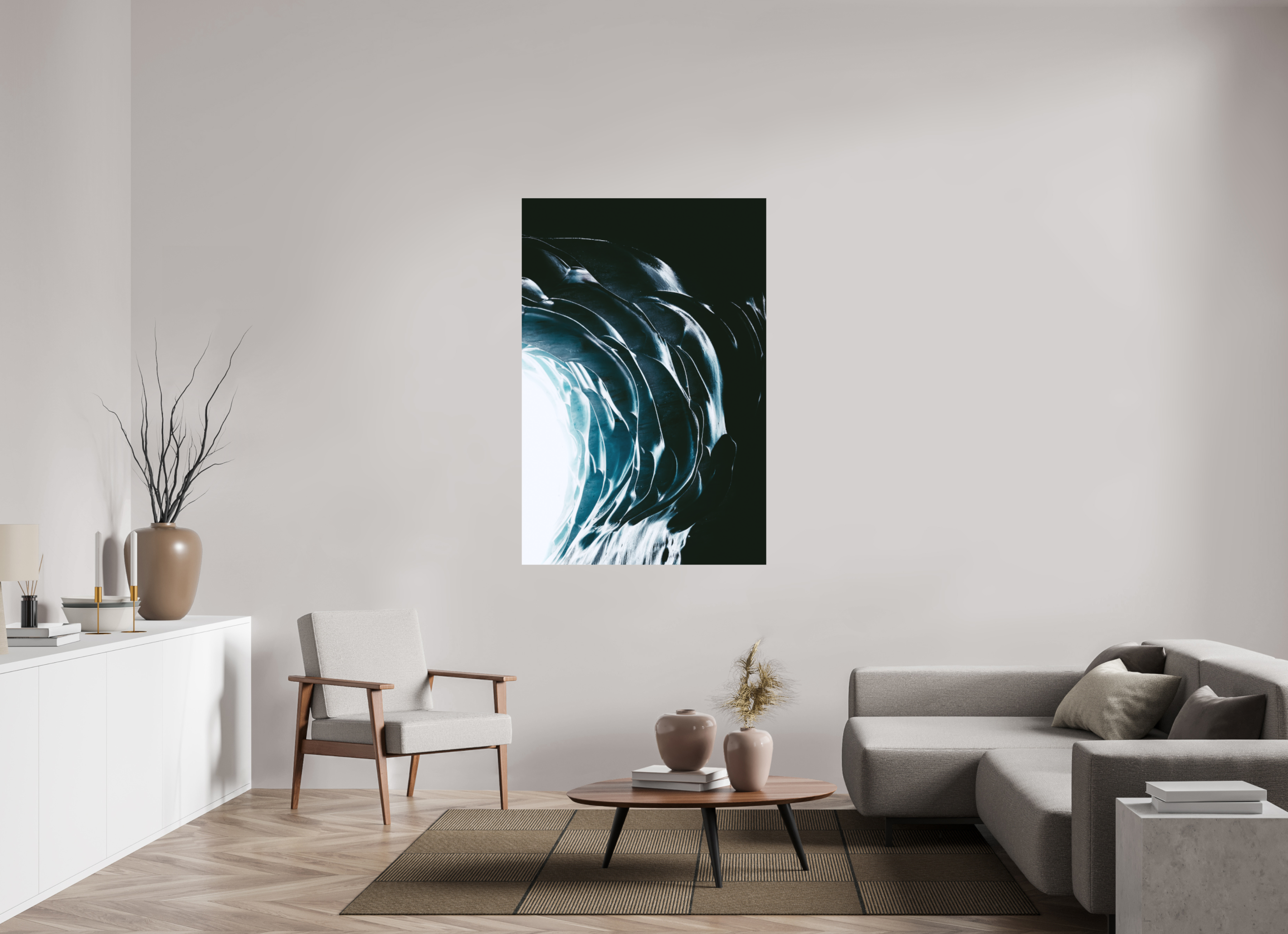 100 x 150 cm, Tirage Fine Art Premium + Entrée cristalline de la Mer de Glace