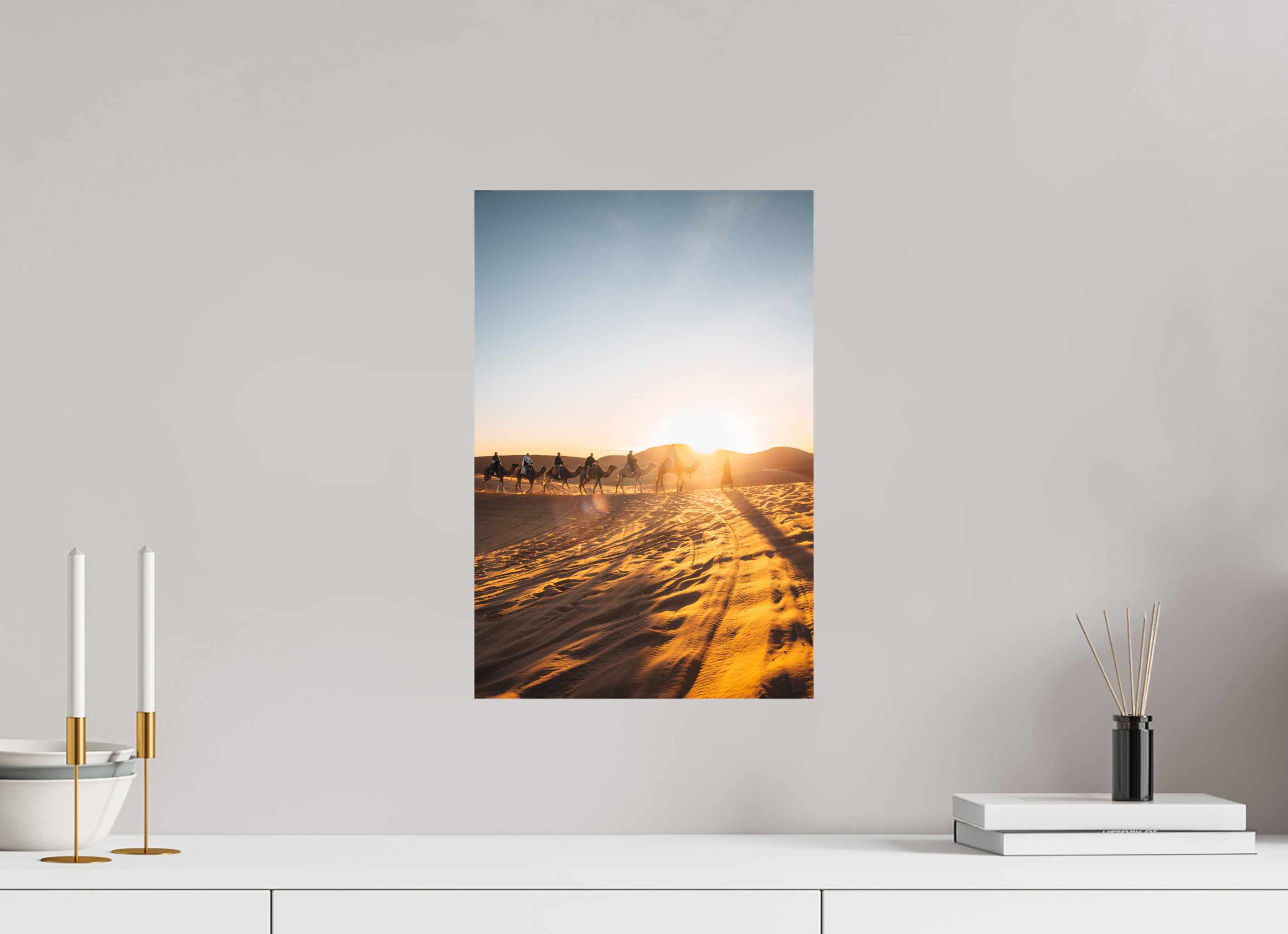 30 x 45 cm, Tirage Fine Art Premium Caravane au lever du soleil – Sahara