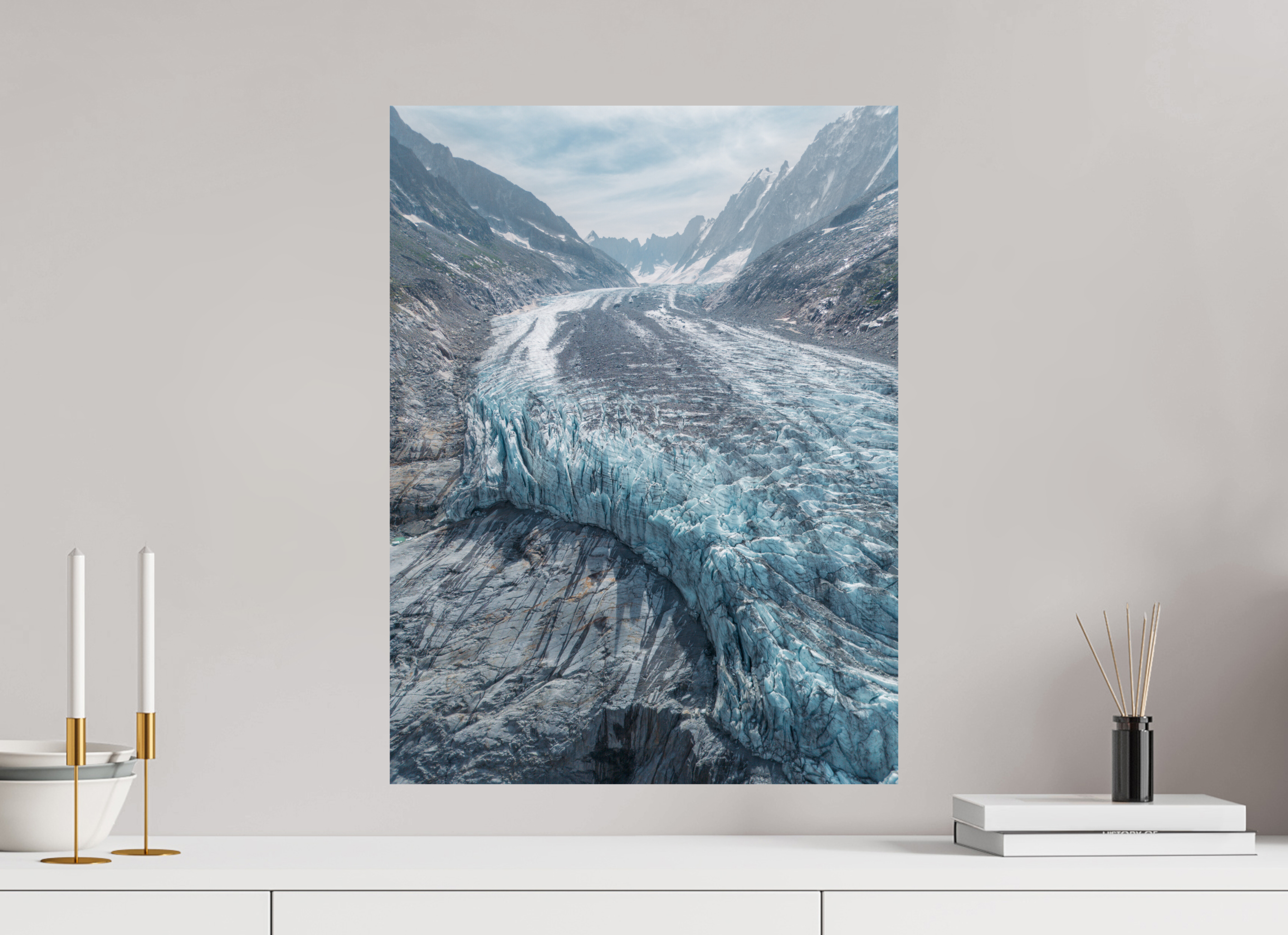 45 x 60 cm, Tirage Fine Art Premium Courbe Glaciaire – Glacier d’Argentière
