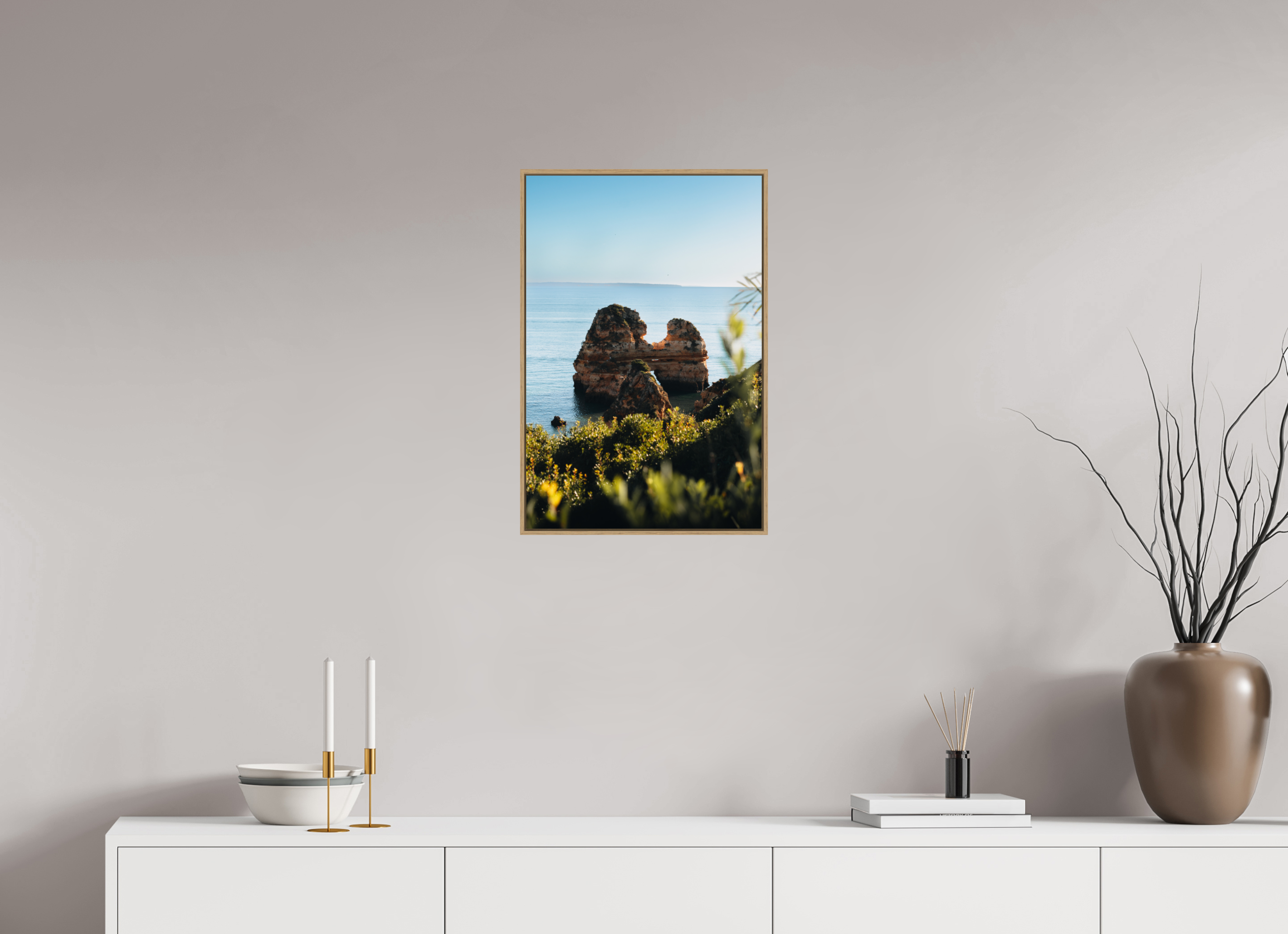 40 x 60 cm, Tirage sous Plexiglas encadré Matin sur la côte de Lagos