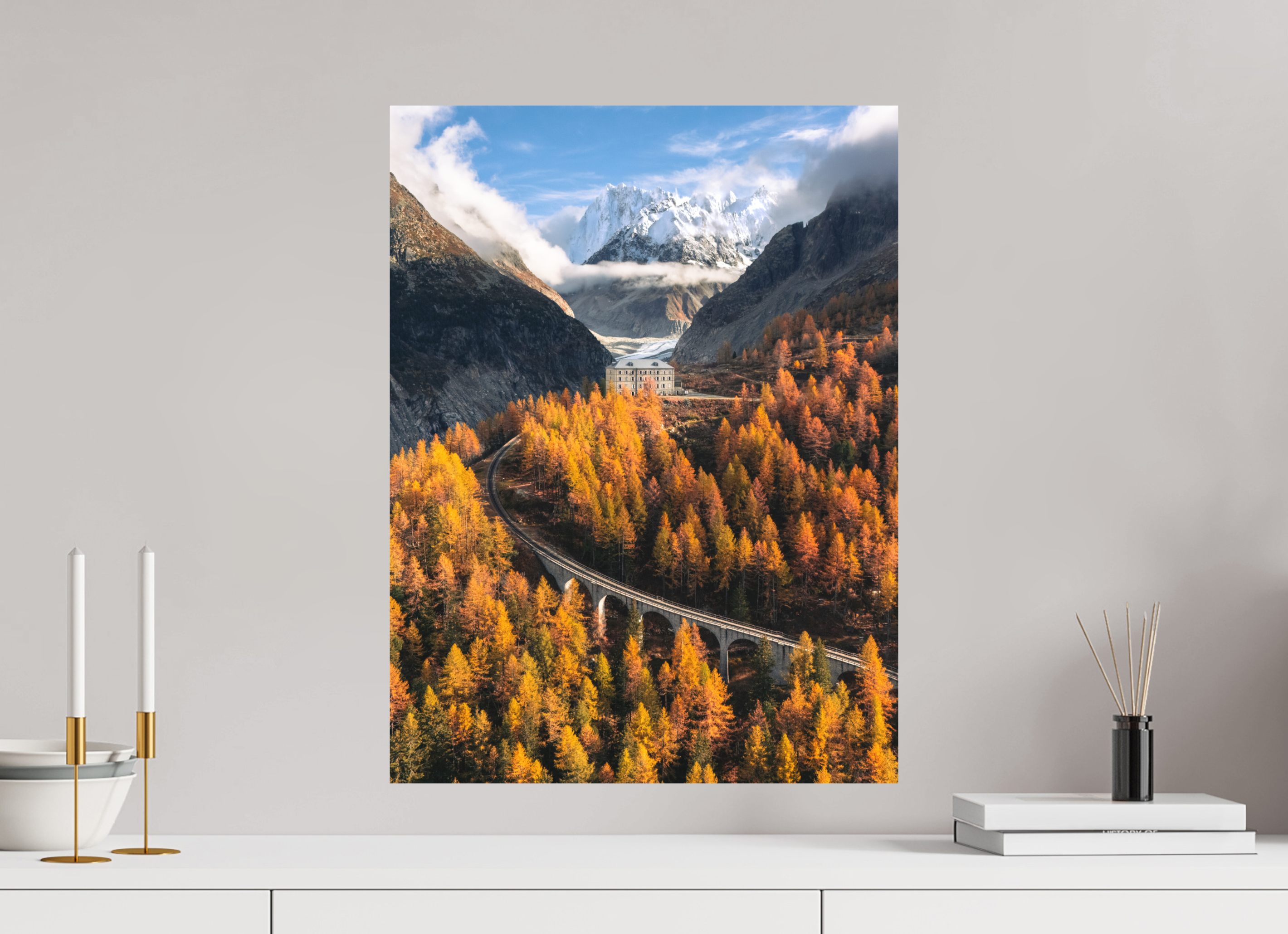 45 x 60 cm, Tirage Fine Art (Papier Mat) Train du Montenvers – Automne en Haute-Savoie