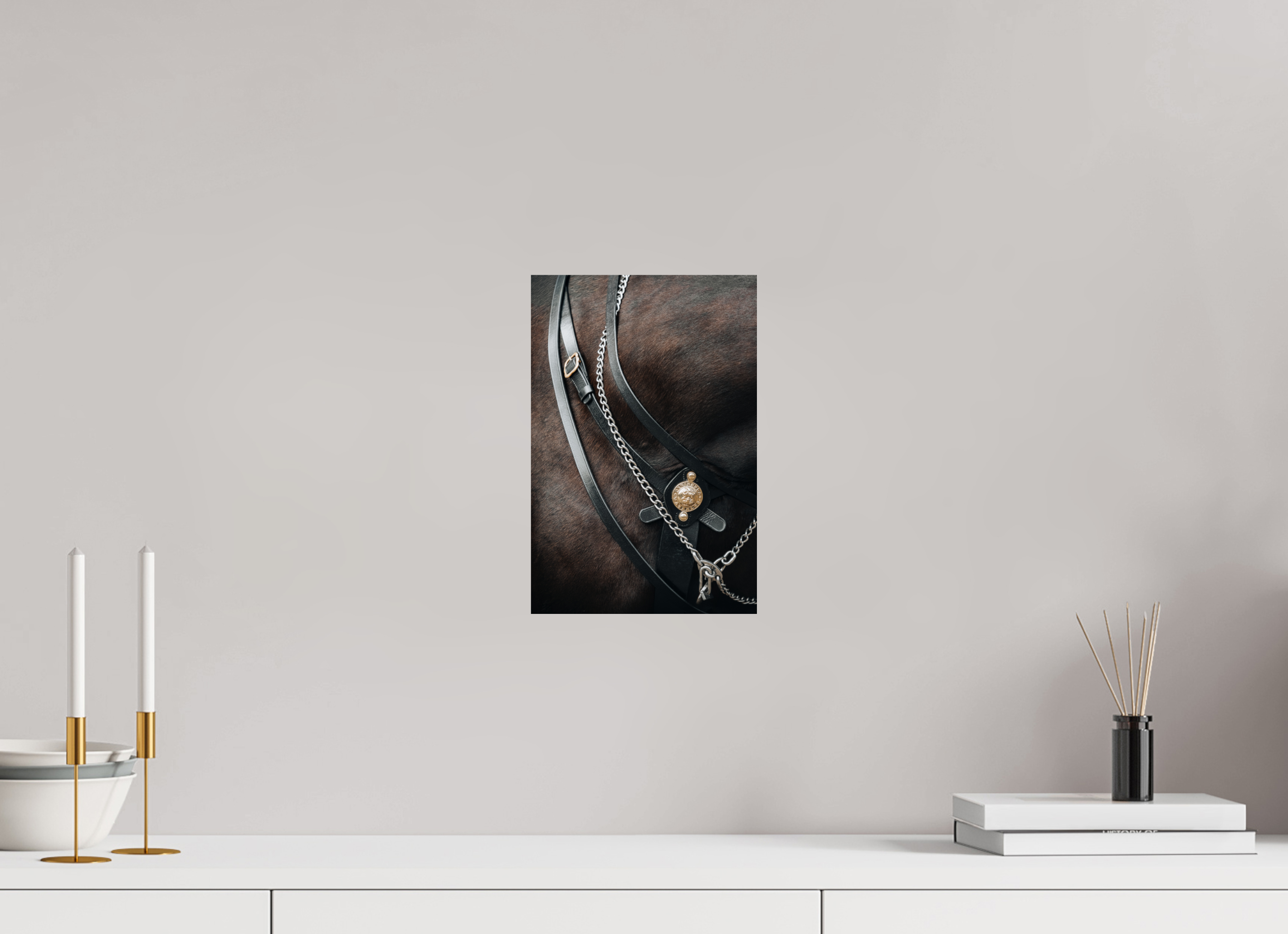 20 x 30 cm, Tirage Fine Art Premium Détail noble – Licol et robe marron