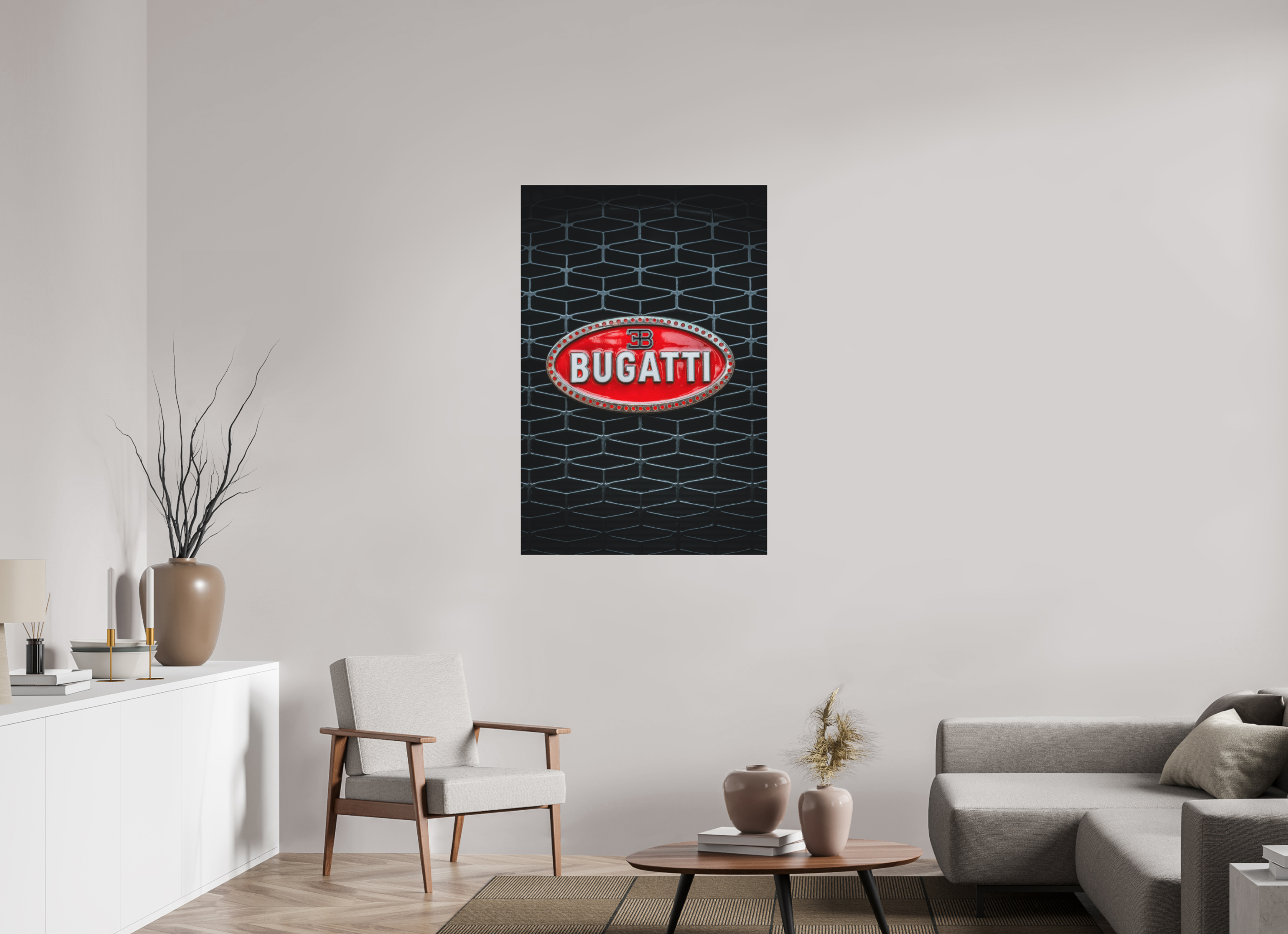 80 x 120 cm, Tirage Fine Art (Papier Mat) Bugatti – Signature légendaire
