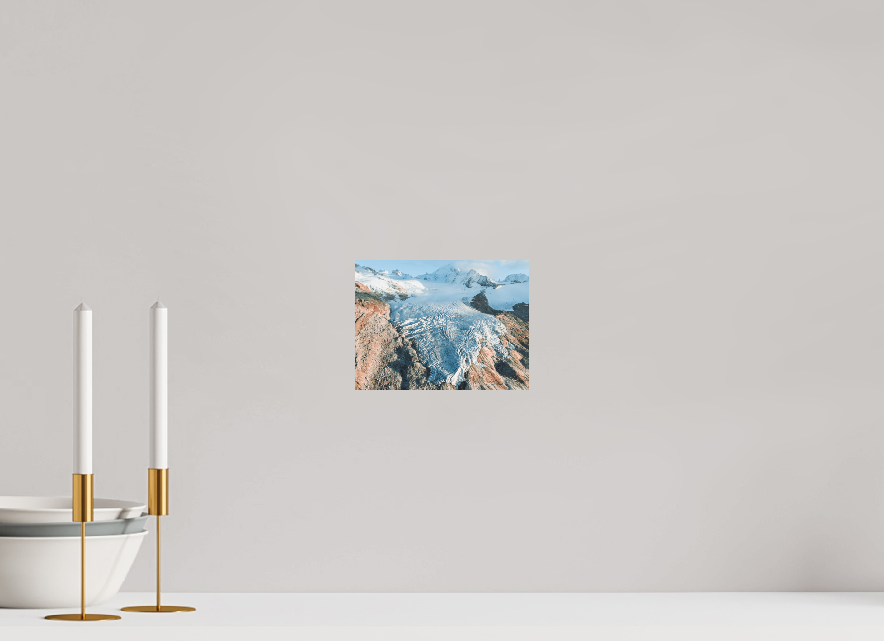 20 x 15 cm, Tirage Fine Art Premium Glacier du Tour – Aube Dorée depuis le Ciel