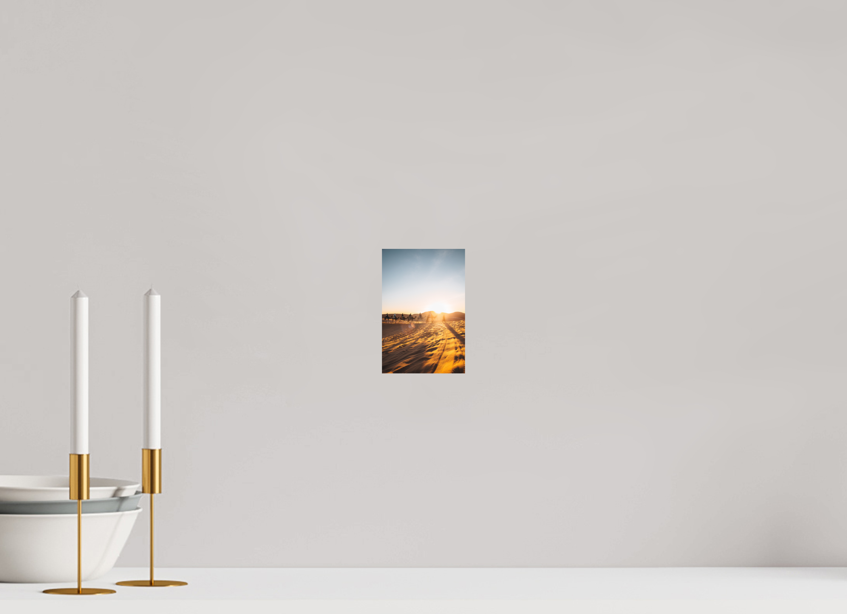 10 x 15 cm, Tirage Fine Art Premium Caravane au lever du soleil – Sahara