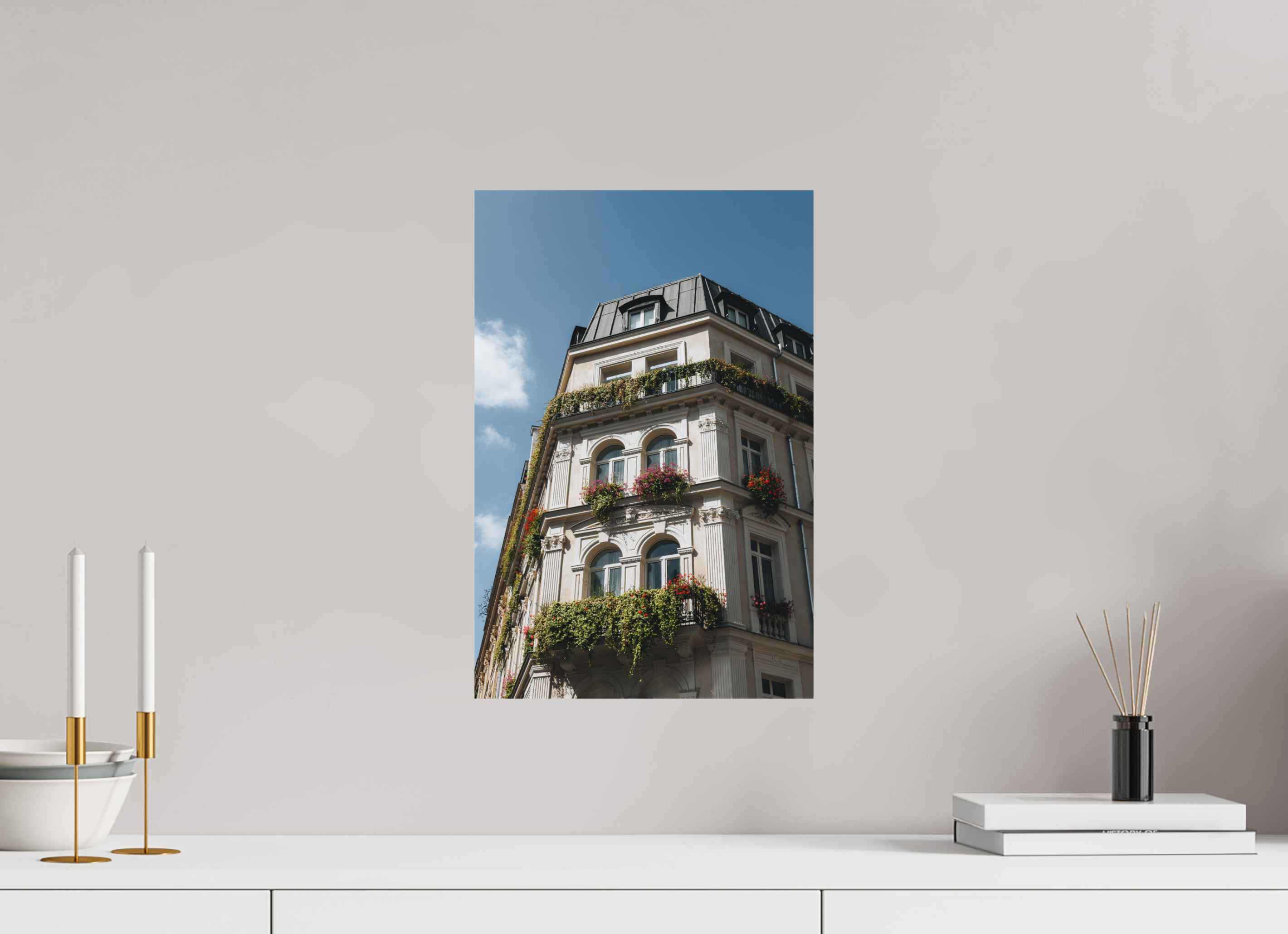 30 x 45 cm, Tirage Fine Art (Papier Mat) Élégance haussmannienne en été