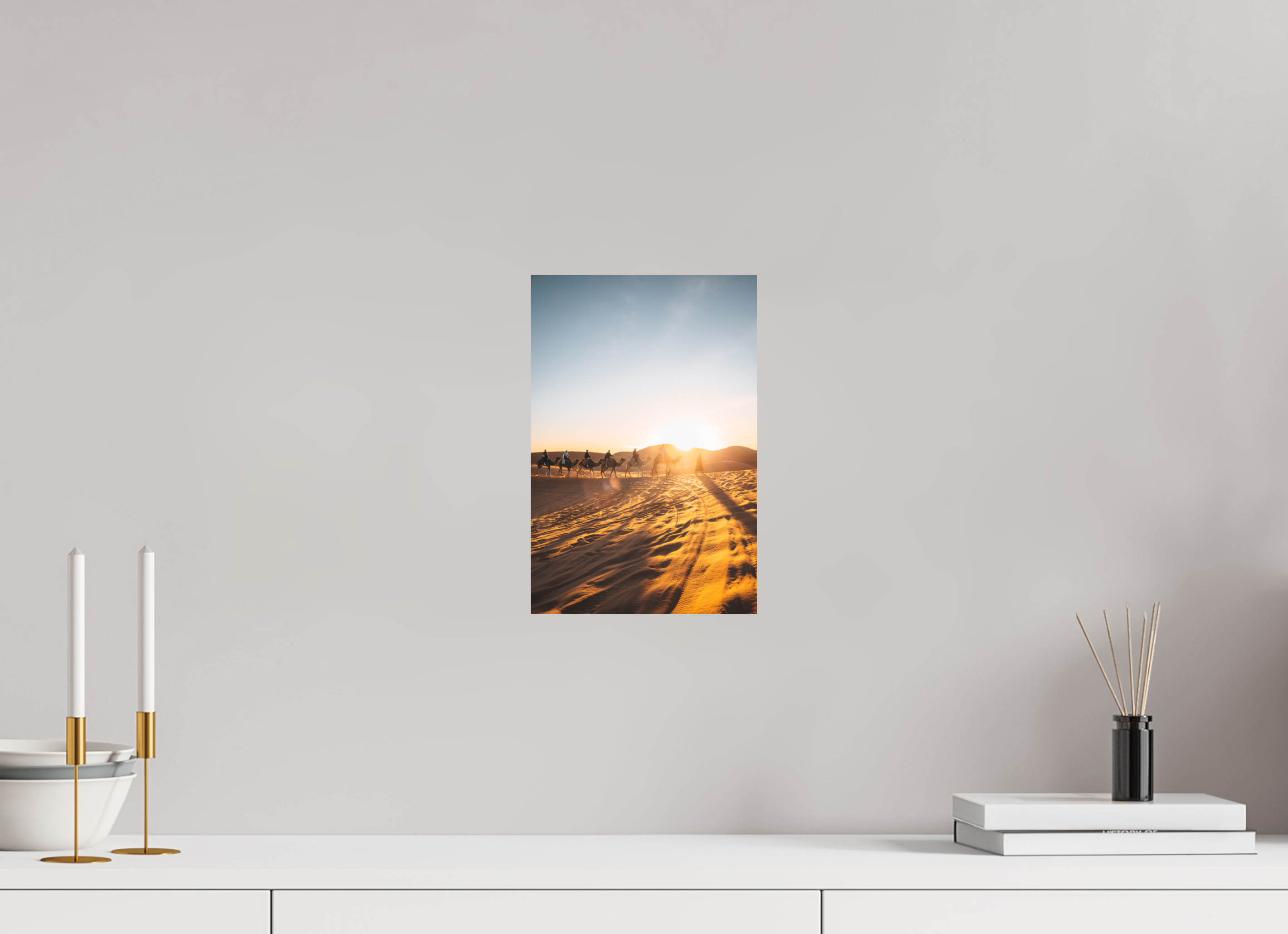 20 x 30 cm, Tirage Fine Art (Papier Mat) Caravane au lever du soleil – Sahara