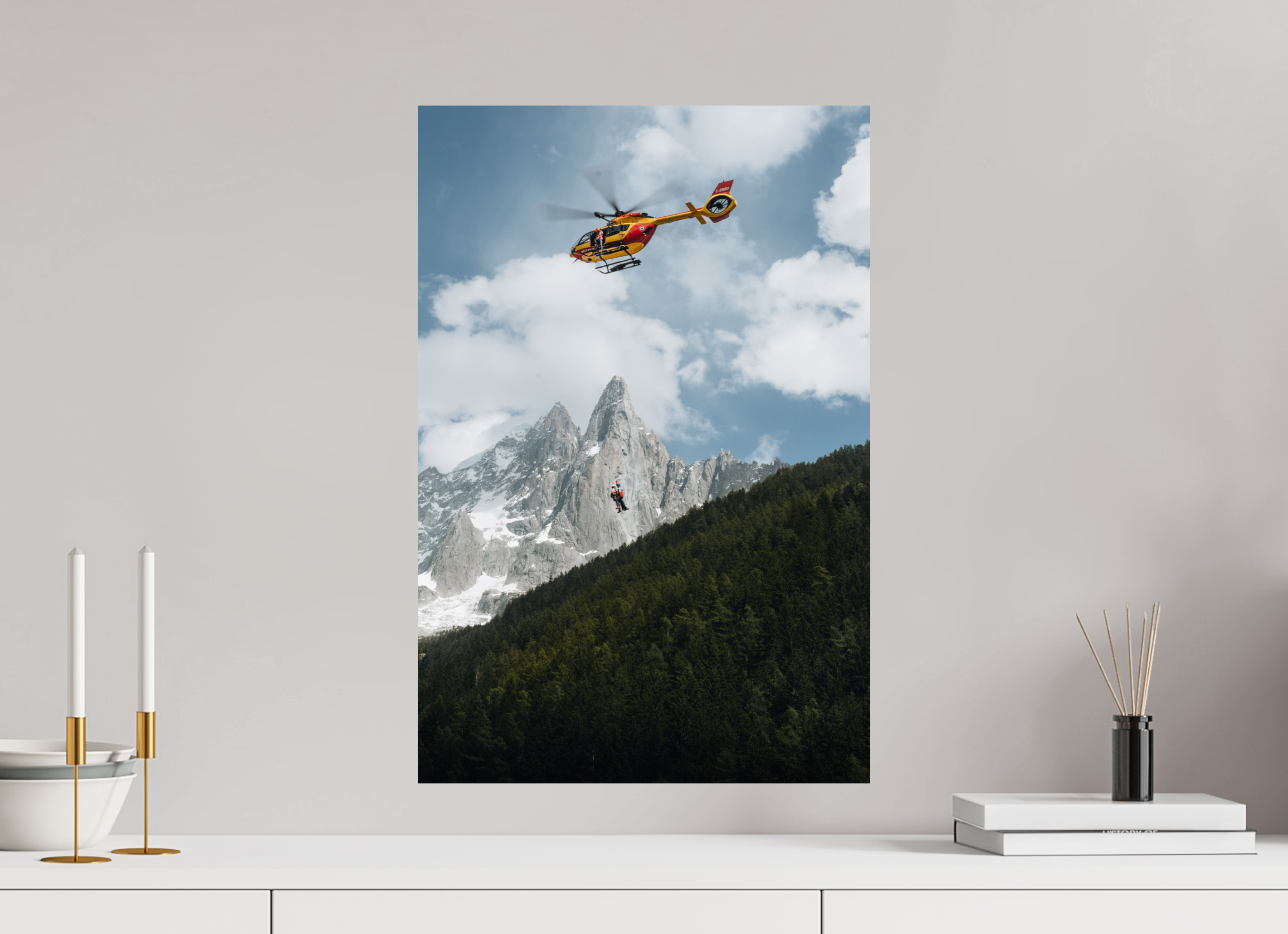 40 x 60 cm, Tirage Fine Art Premium Sauvetage estival au cœur des Drus