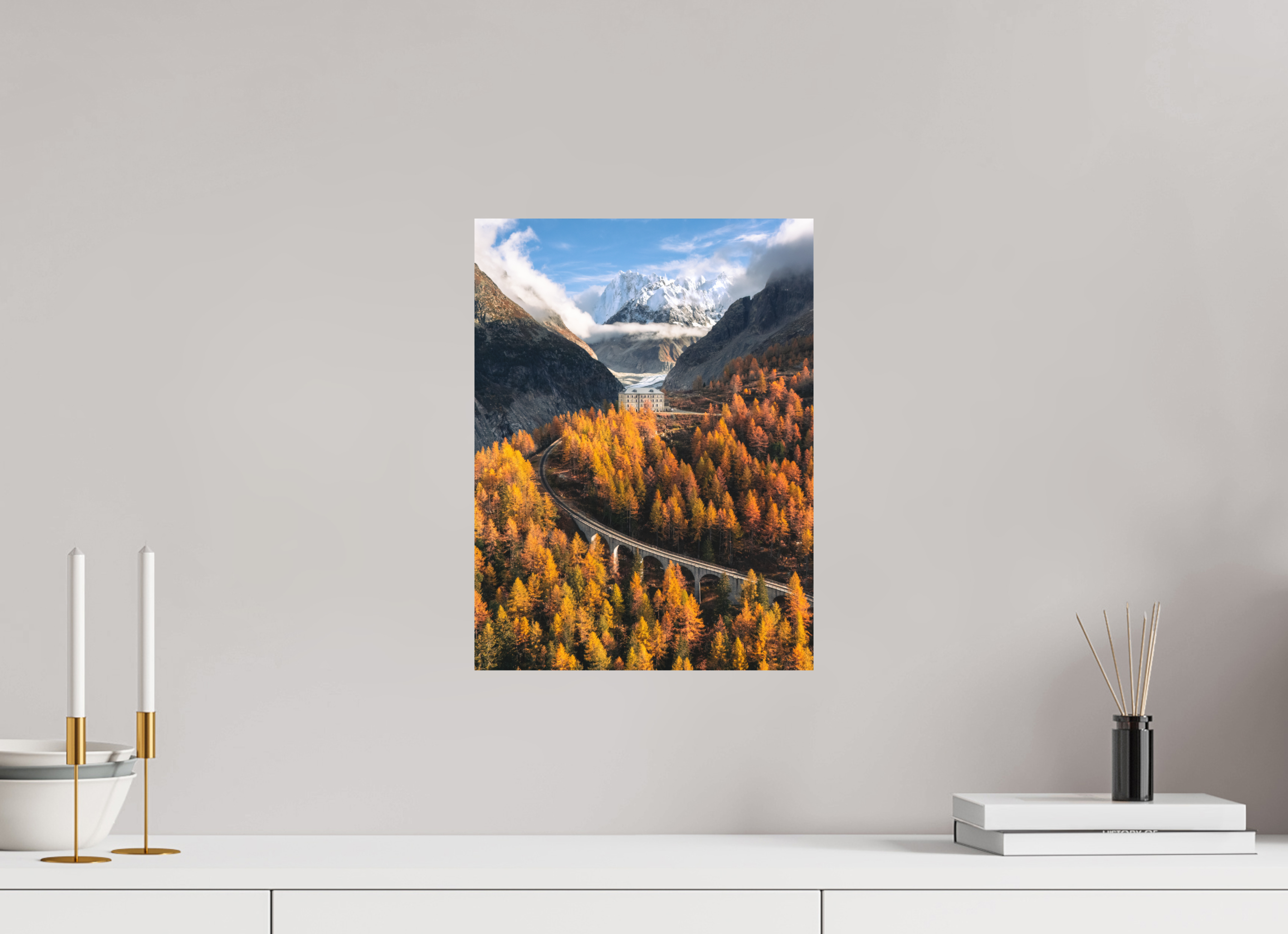 30 x 40 cm, Tirage Fine Art Premium + Train du Montenvers – Automne en Haute-Savoie